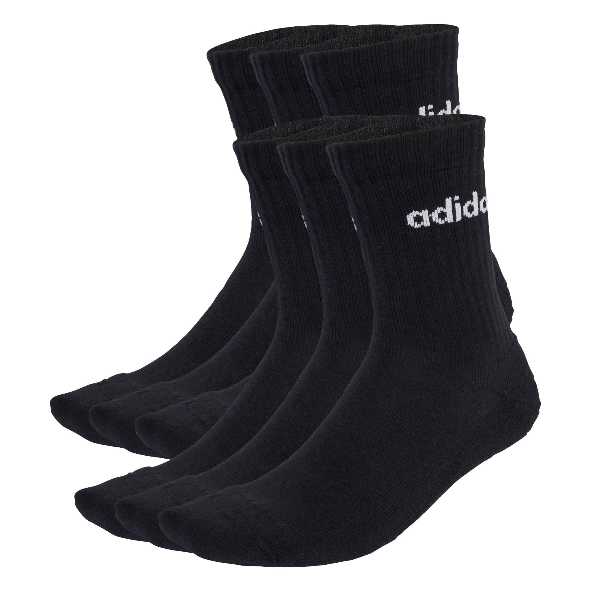 Adidas - Chaussettes Rembourrées Hauteur Mollet Logo Linéaire (6 Paires) - Chaussettes - Blanc|noir - Decathlon