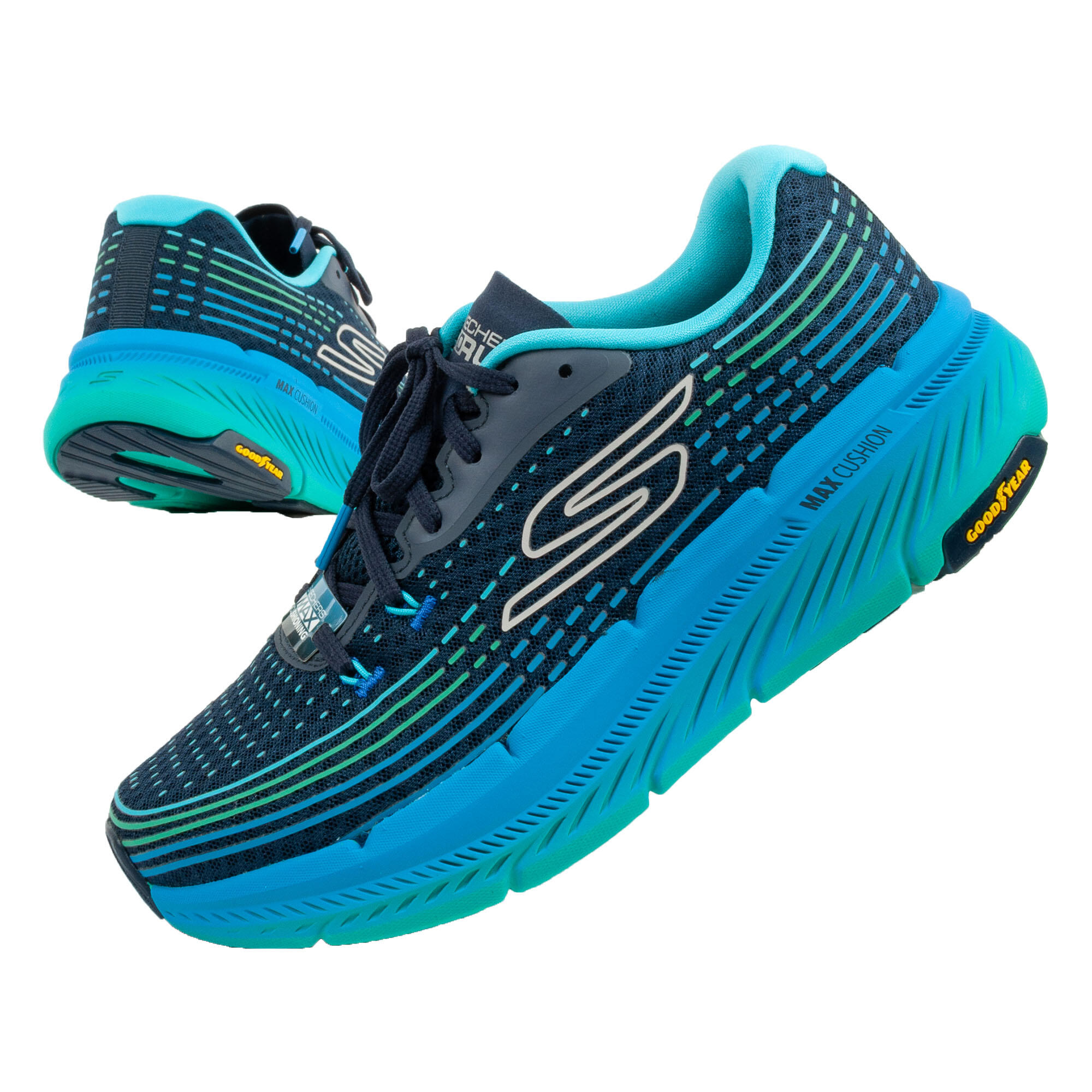 Skechers - Chaussures De Sport De Course Pour Hommes Skechers Max Cushioning - Chaussures De Sport - Bleu - Decathlon