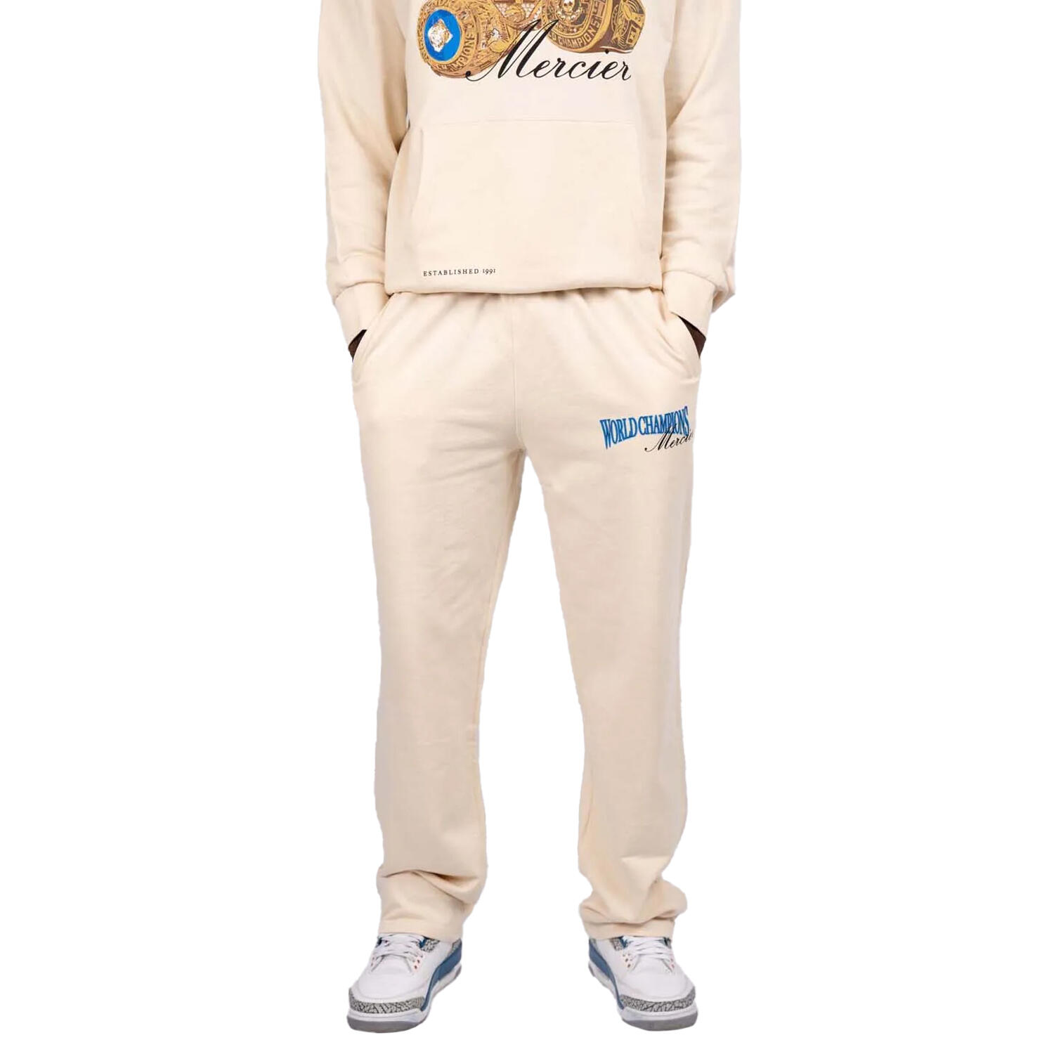 MERCIER Mens Champions Jogging Bottoms (Ecru)