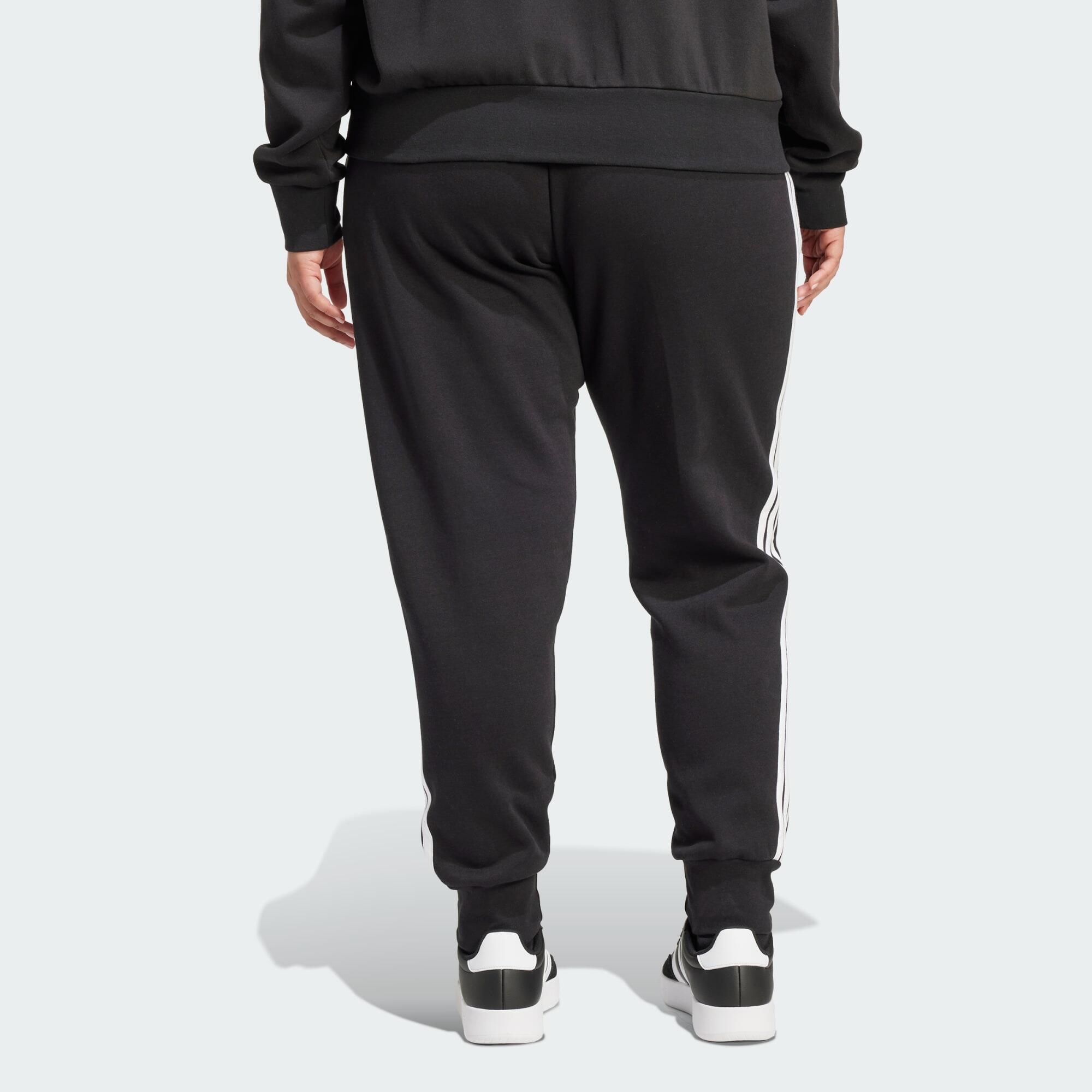 Essentials 3-Stripes Fleece Slim Pants (Plus Size) 3/5