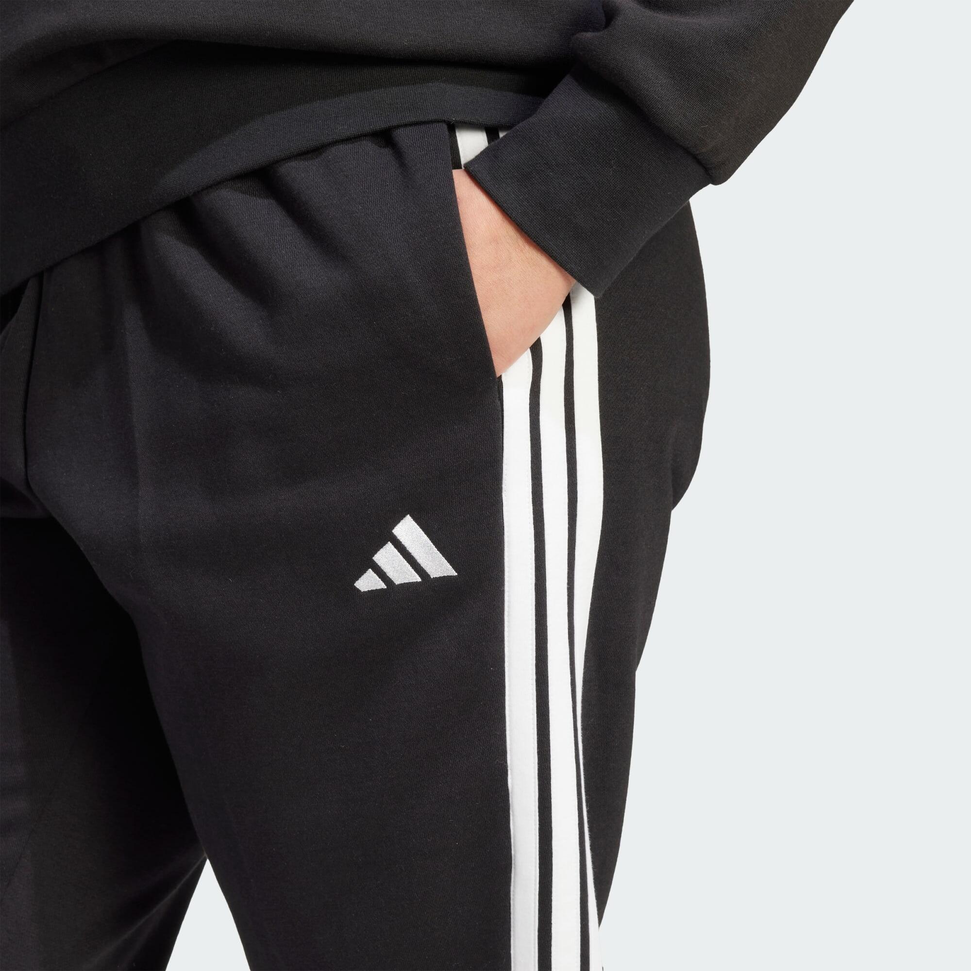 Essentials 3-Stripes Fleece Slim Pants (Plus Size) 4/5