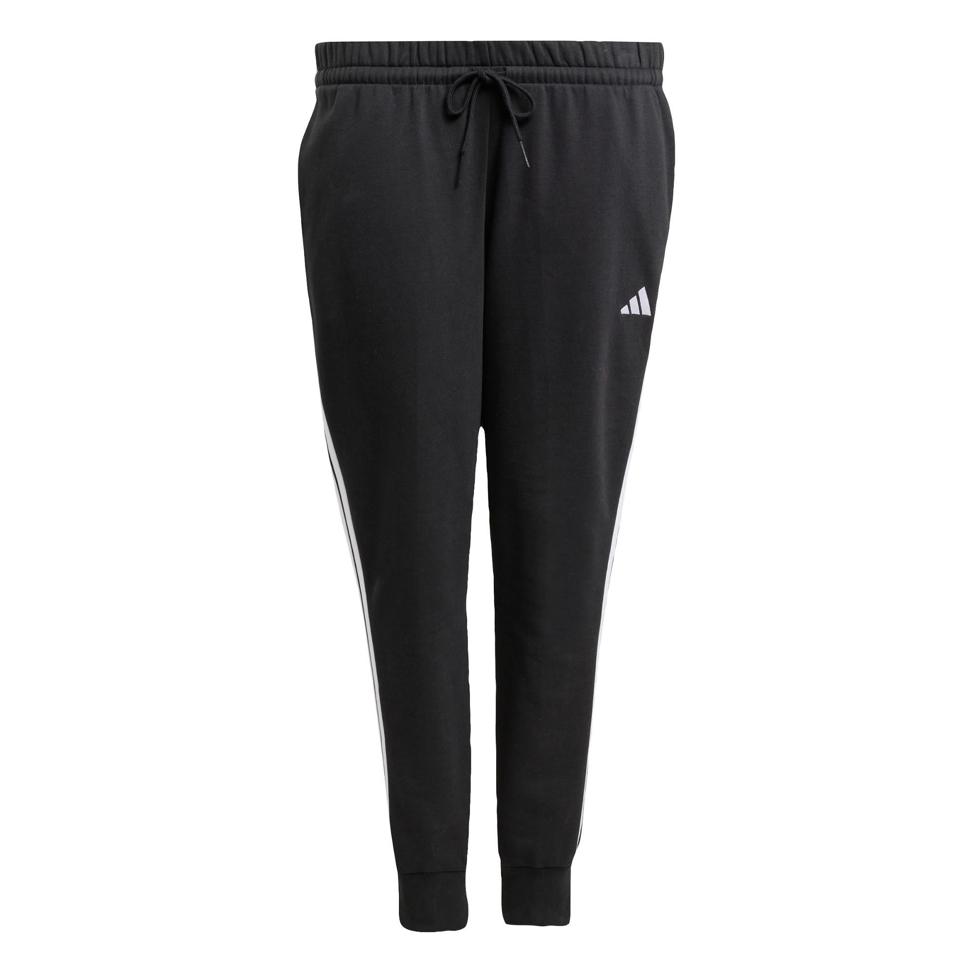 Essentials 3-Stripes Fleece Slim Pants (Plus Size) 2/5