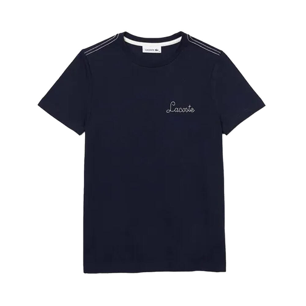 Womens/Ladies Embroidered Cotton Crew Neck TShirt (Blue) 1/3