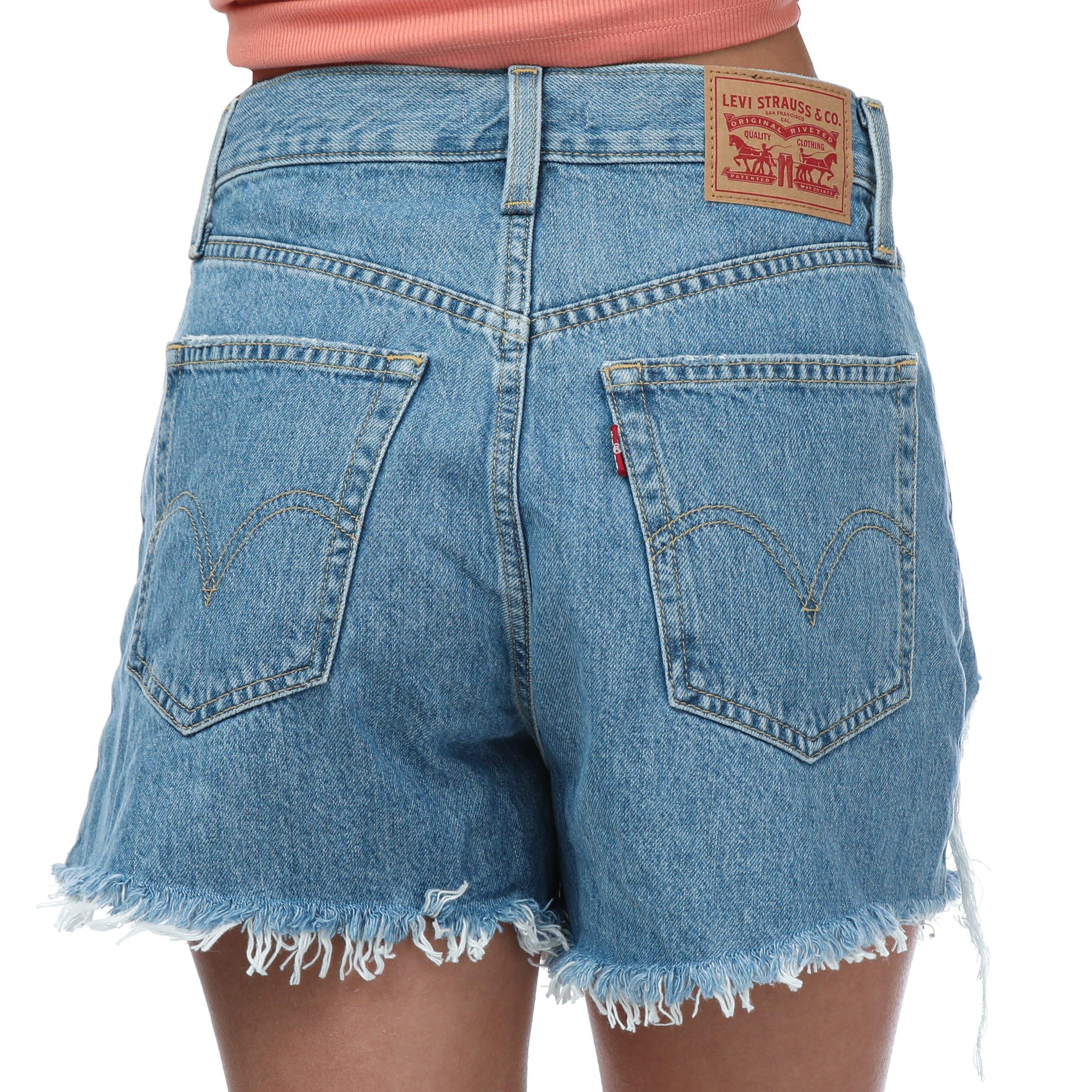 Womens/Ladies High Waist Mom Shorts (Denim) 2/3