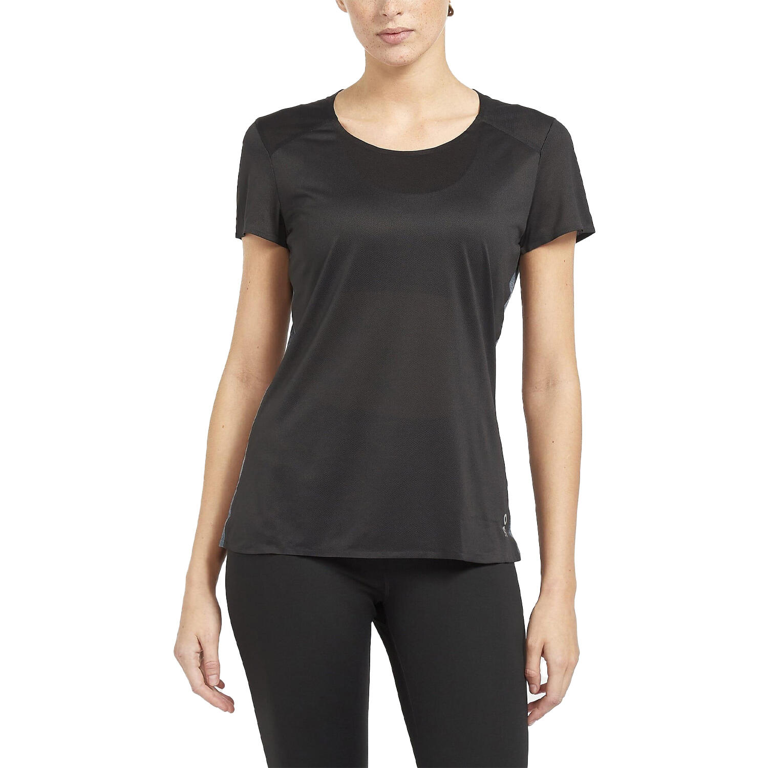 Womens/Ladies Performance TShirt (Black) 3/4