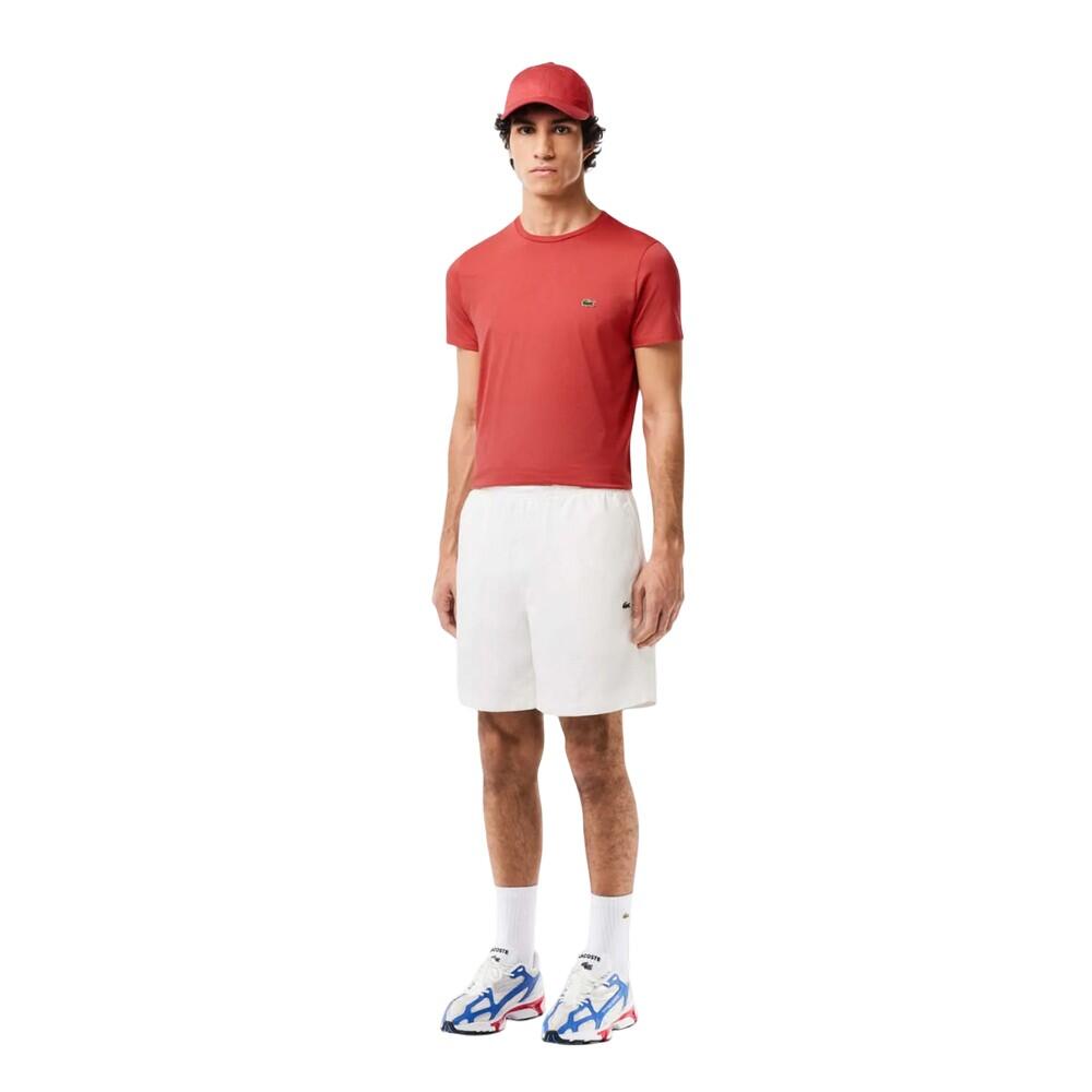 Mens Pima Monochrome Cotton Jersey Crew Neck TShirt (Red) 4/4