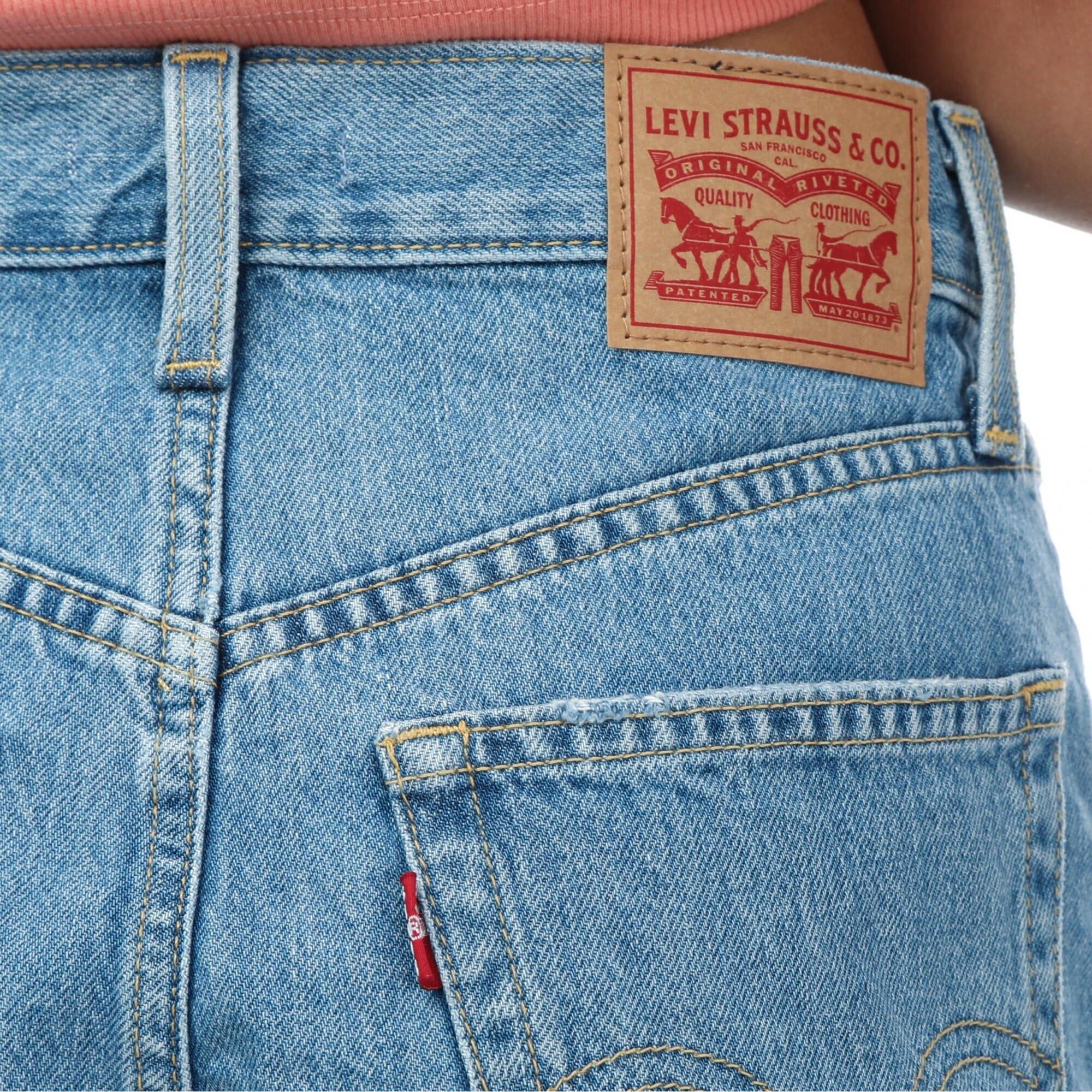 Womens/Ladies High Waist Mom Shorts (Denim) 3/3