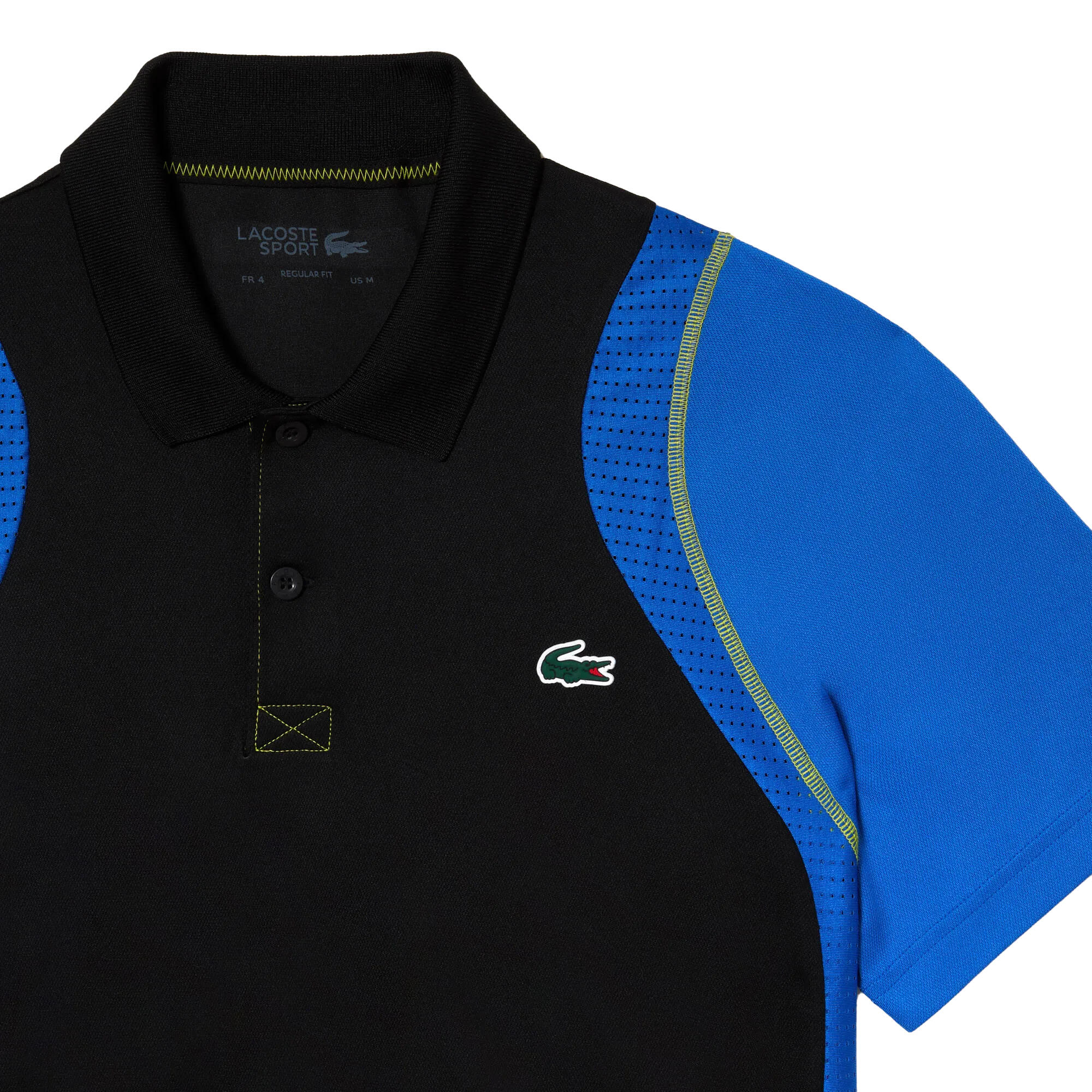 Mens polyester Tennis Polo Shirt (Black/Blue) 3/3