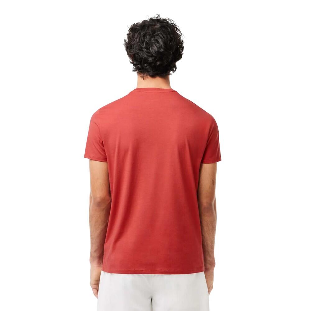Mens Pima Monochrome Cotton Jersey Crew Neck TShirt (Red) 2/4