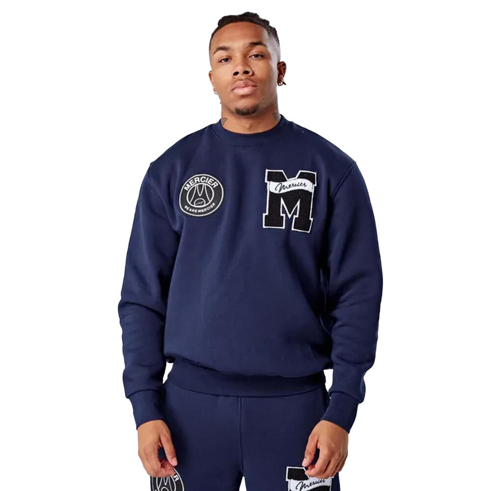 MERCIER Mens Academy Crew Neck Sweatshirt (Navy)