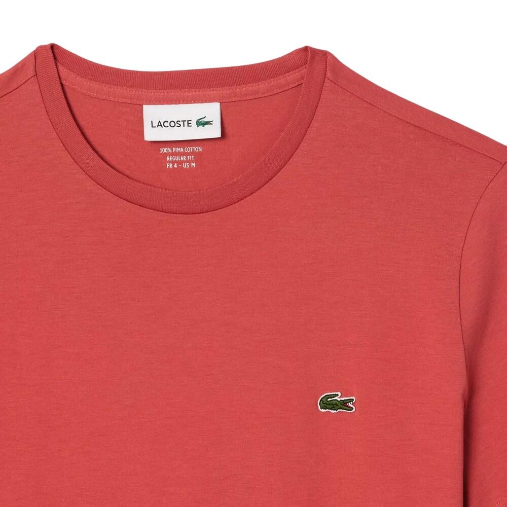 Mens Pima Monochrome Cotton Jersey Crew Neck TShirt (Red) 3/4