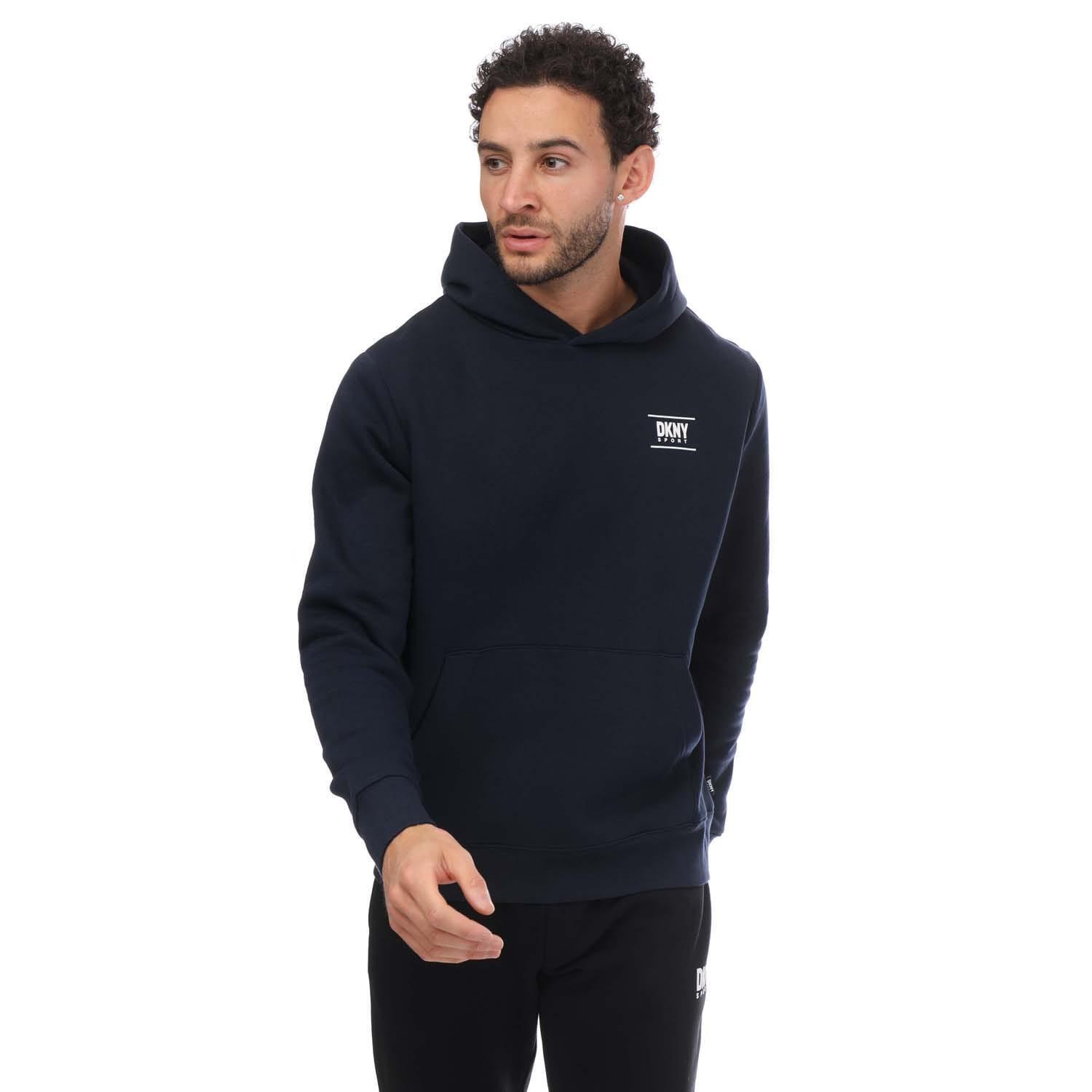 DKNY Mens Blackwater Logo Hoodie (Navy)