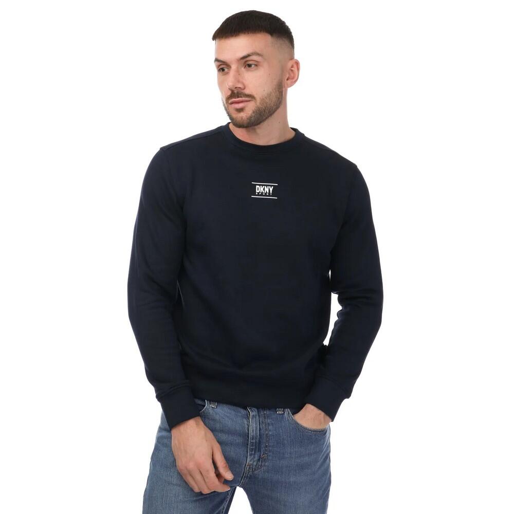 DKNY Unisex Adult Logo Printed Crew Neck Sweatshirt (Navy)