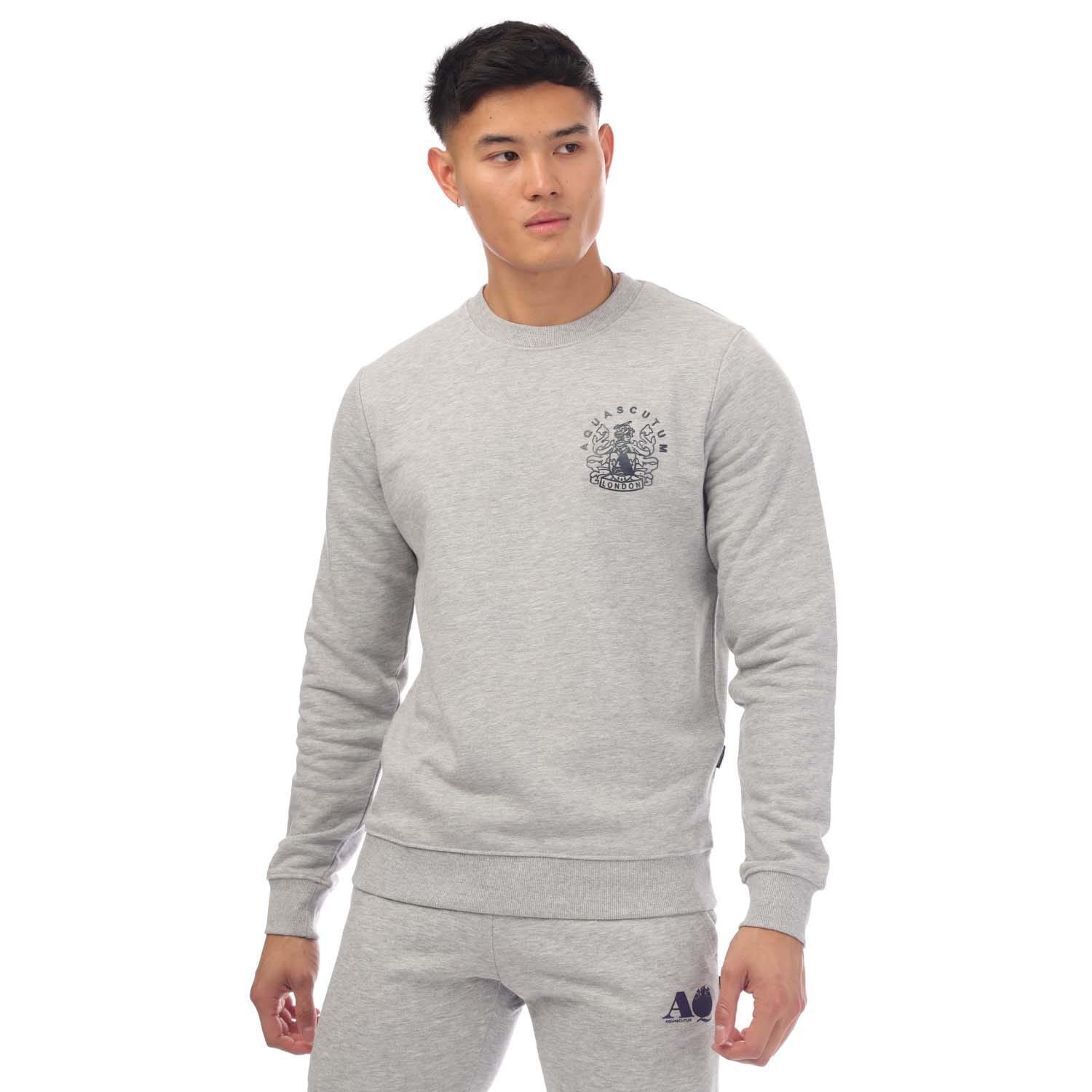 AQUASCUTUM Mens Round Neck Sweatshirt (Grey)
