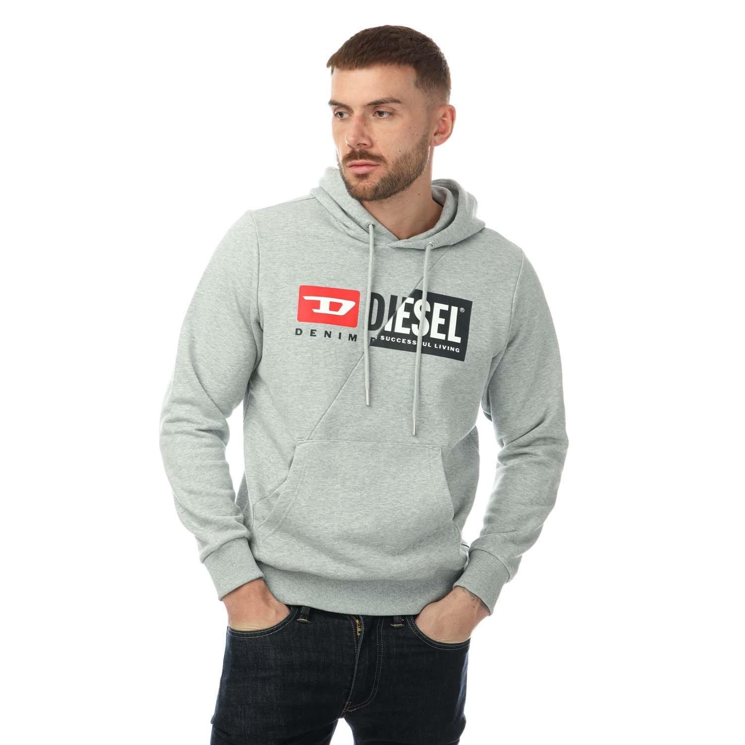 DIESEL Mens SGirk Cuty Felpa Hoodie (Grey)