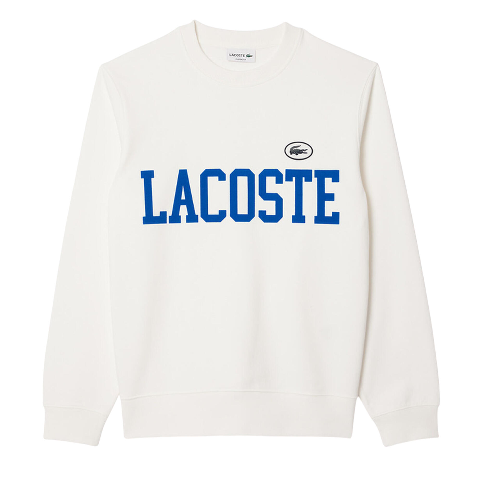 LACOSTE Mens Flocked Fleece Sweatshirt (Cream)