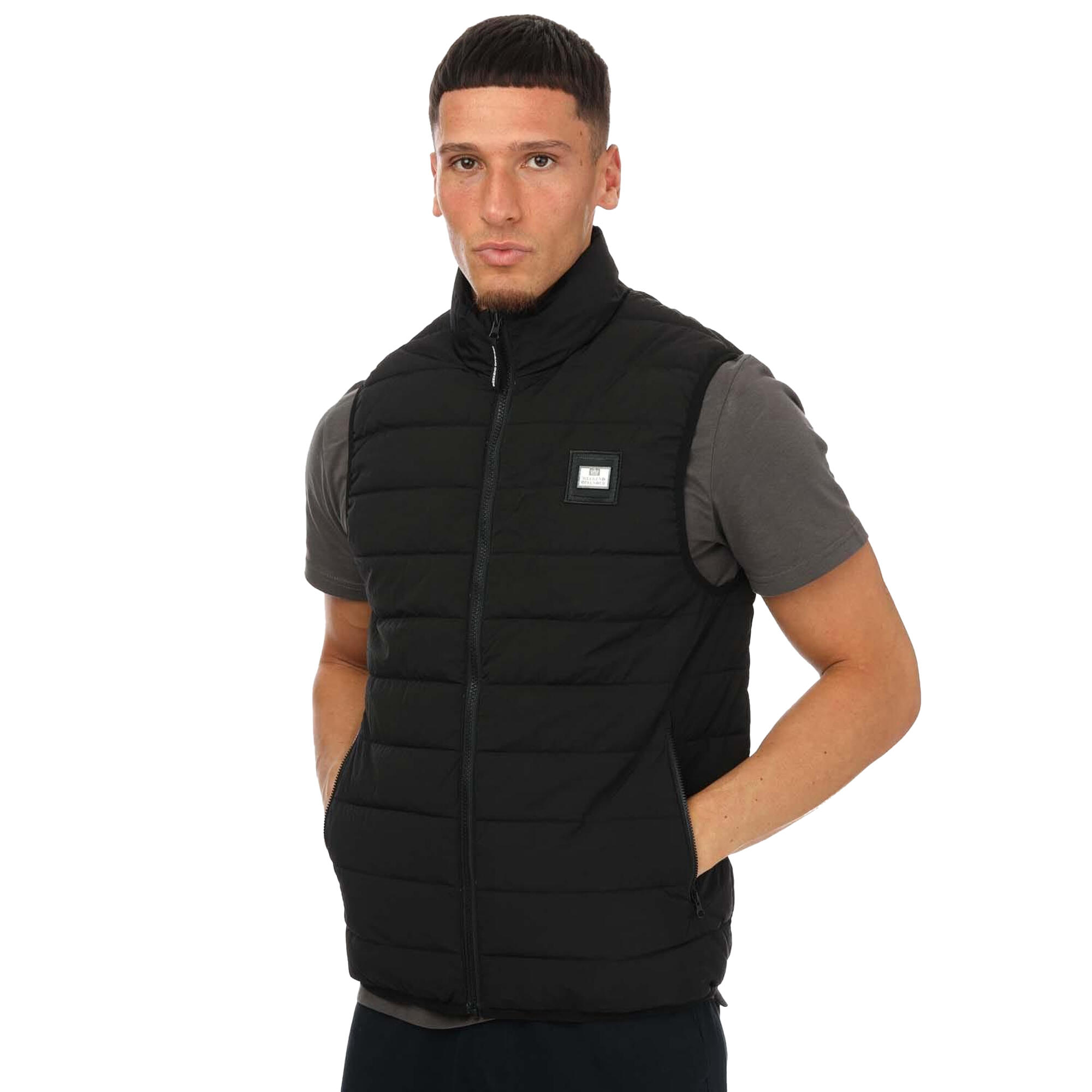 WEEKEND OFFENDER Mens Jasper Padded Gilet (Black)