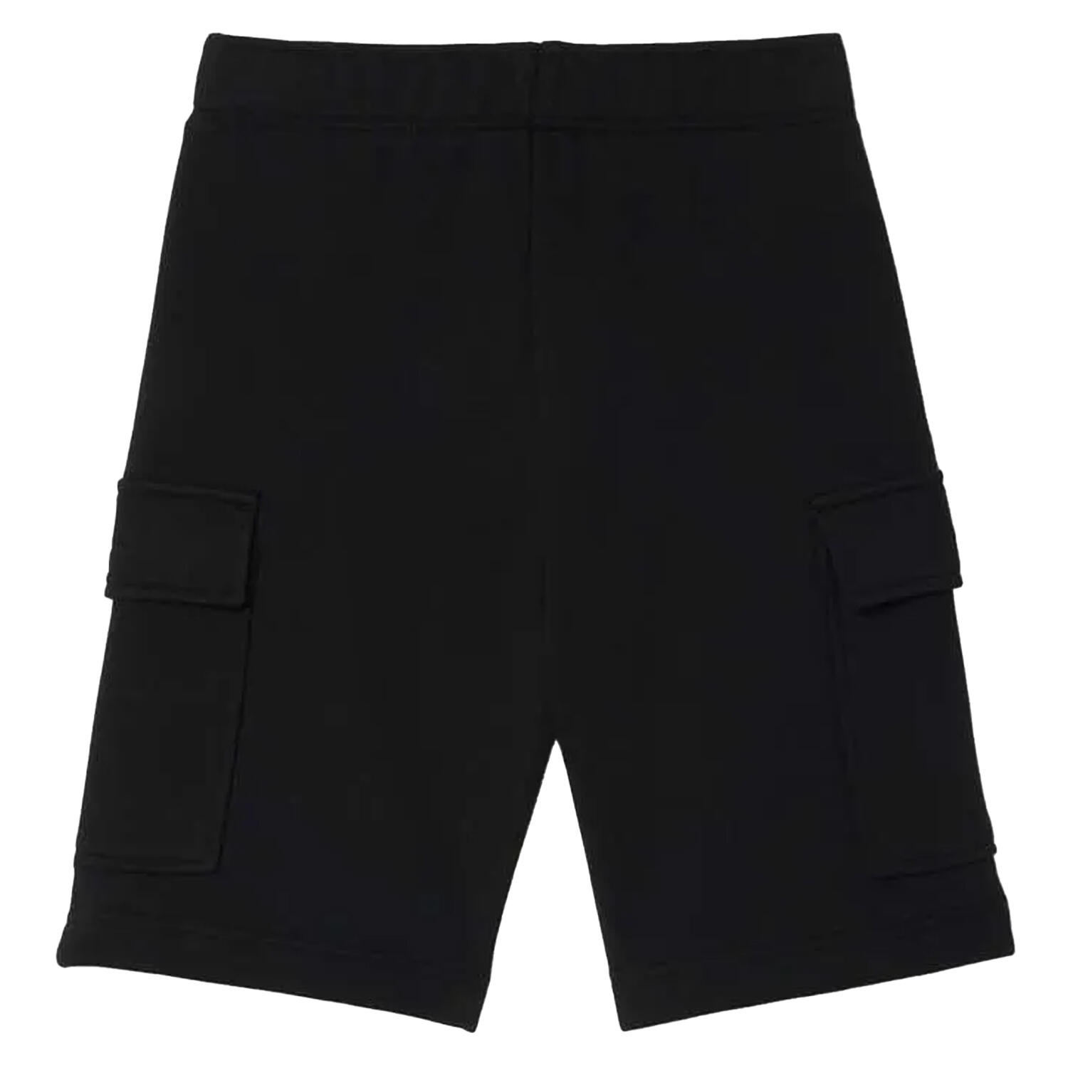 Boys Brushed Cotton Fleece Cargo Shorts (Black) 2/3