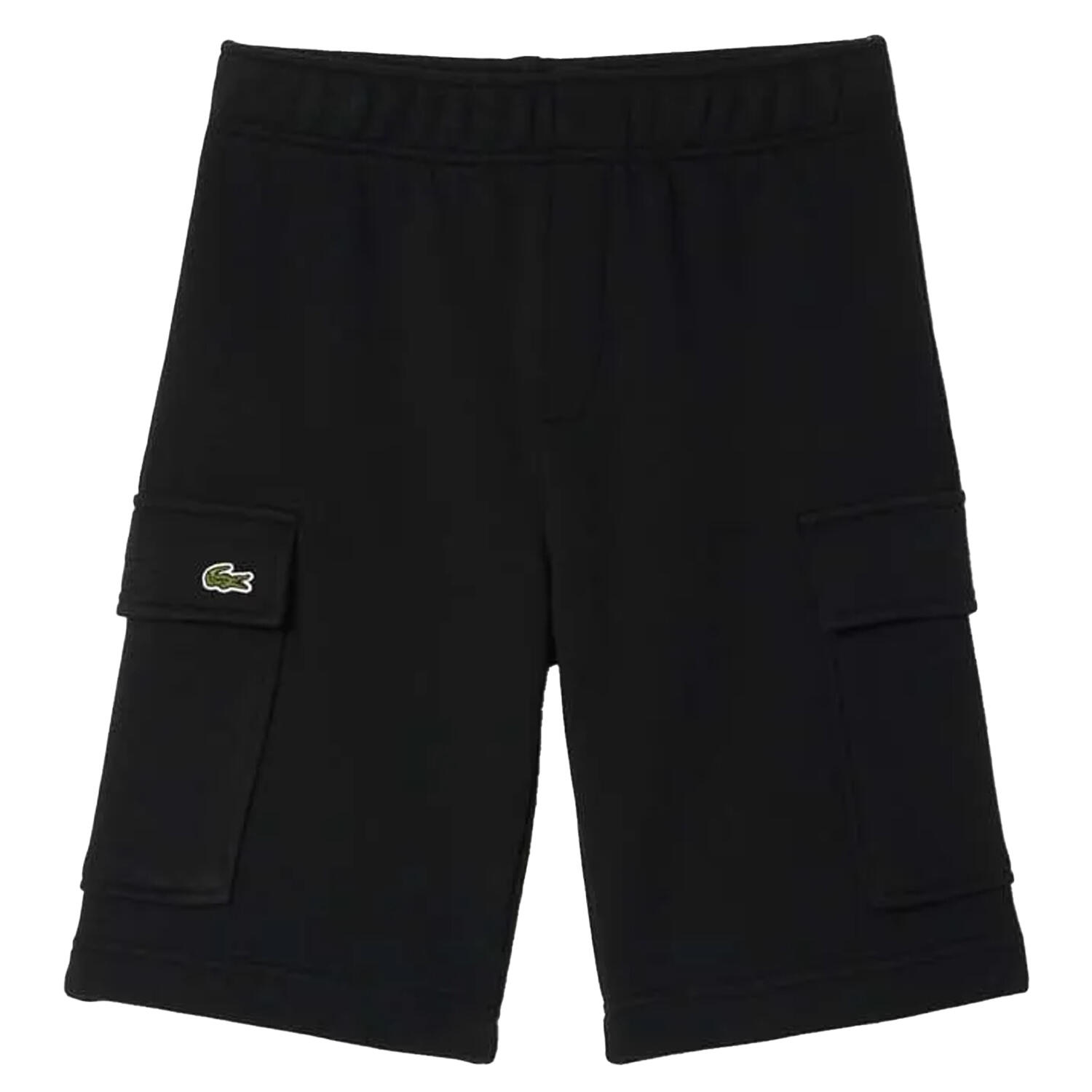 Boys Brushed Cotton Fleece Cargo Shorts (Black) 1/3