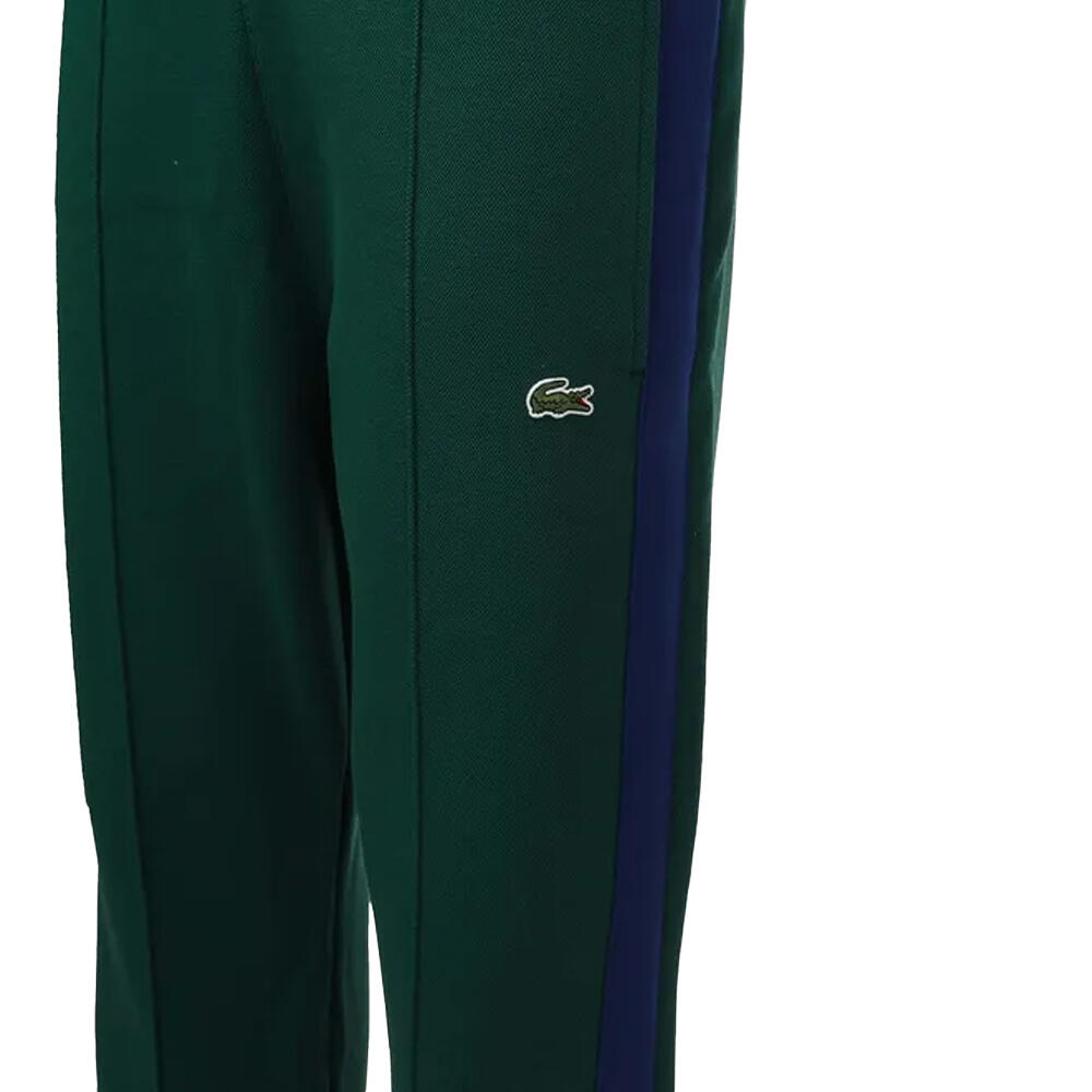 Mens Heritage Pique Colour Block Jogging Bottoms (Green/Blue) 3/4