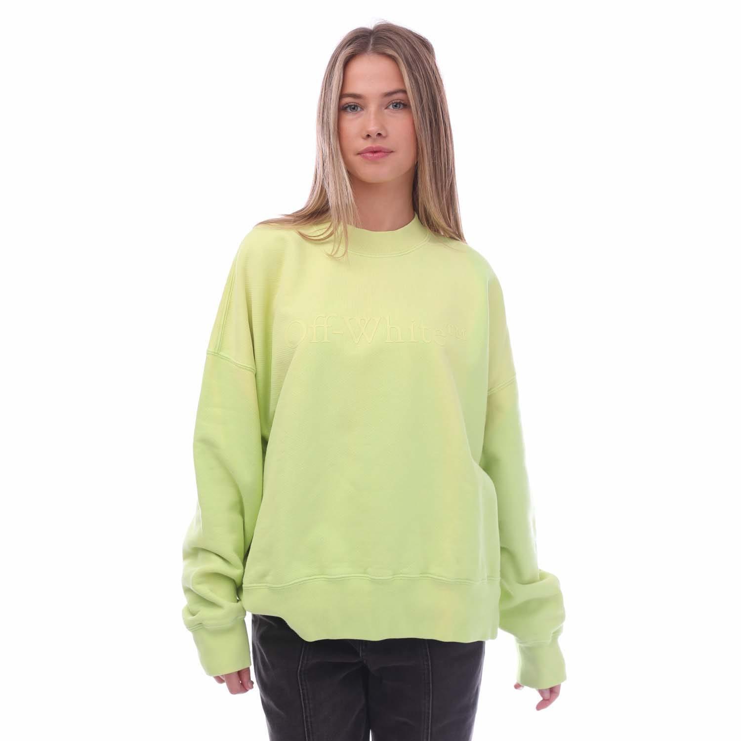 OFF-WHITE Womens/Ladies Laundry Over Crew Neck Sweatshirt (Yellow)