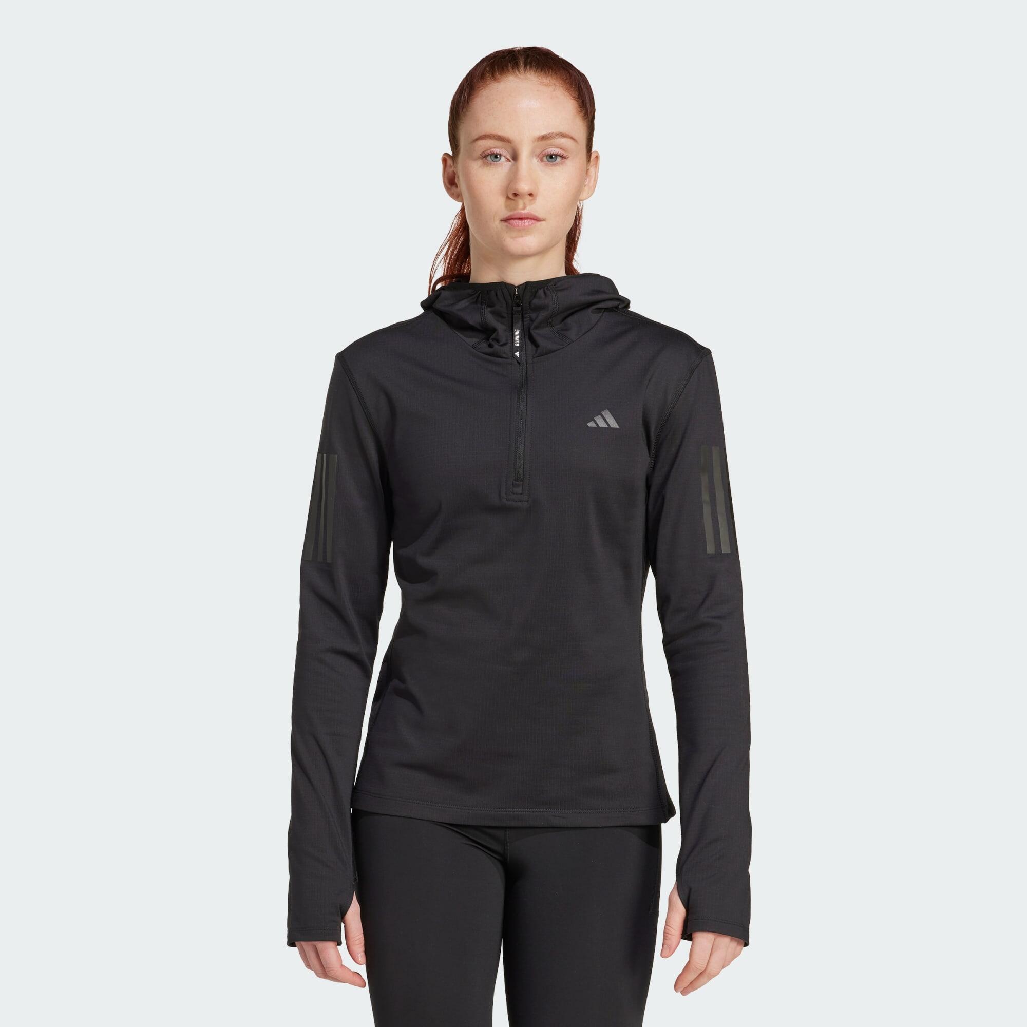 ADIDAS Mikina s kapucí na poloviční zip Own The Run Winterized