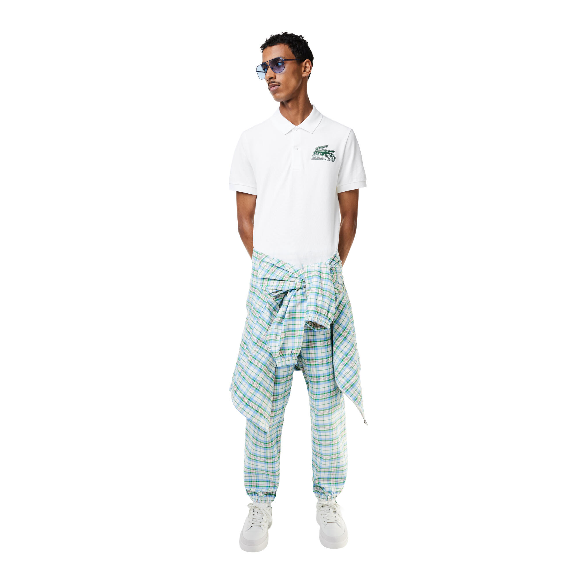 Mens Mini Pique Polo Shirt (White) 4/4