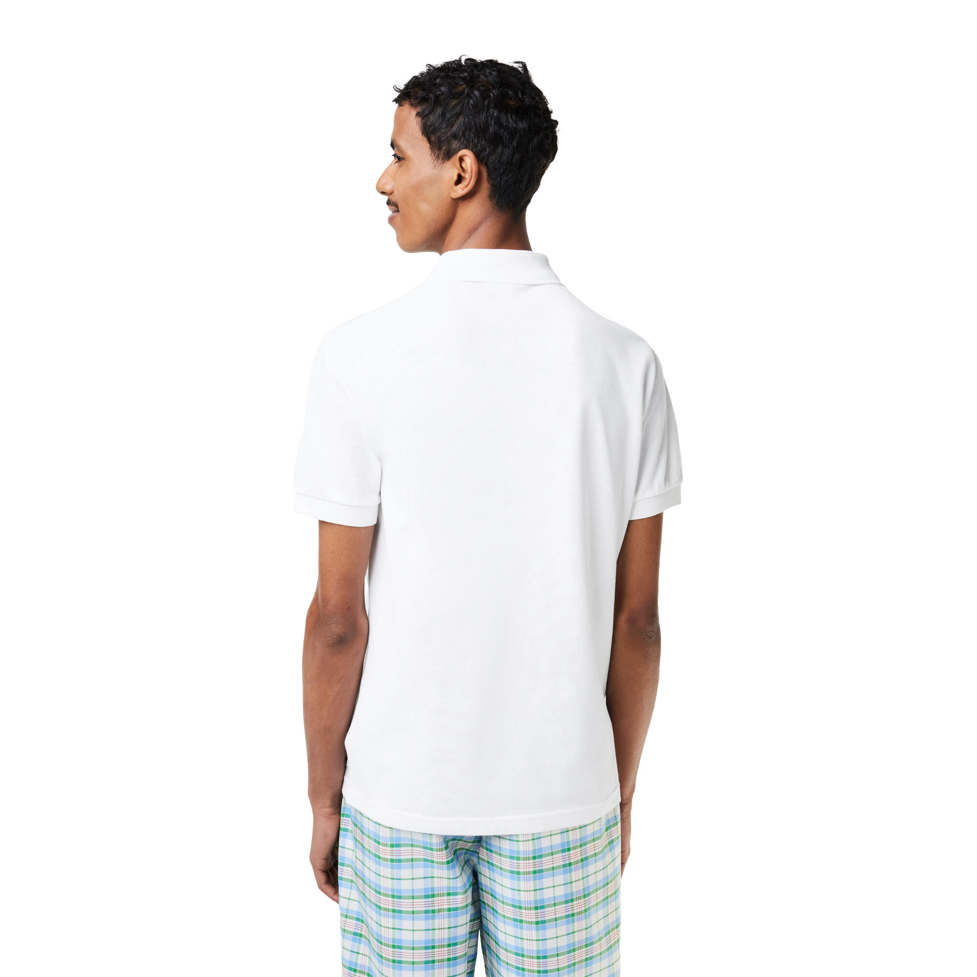 Mens Mini Pique Polo Shirt (White) 2/4