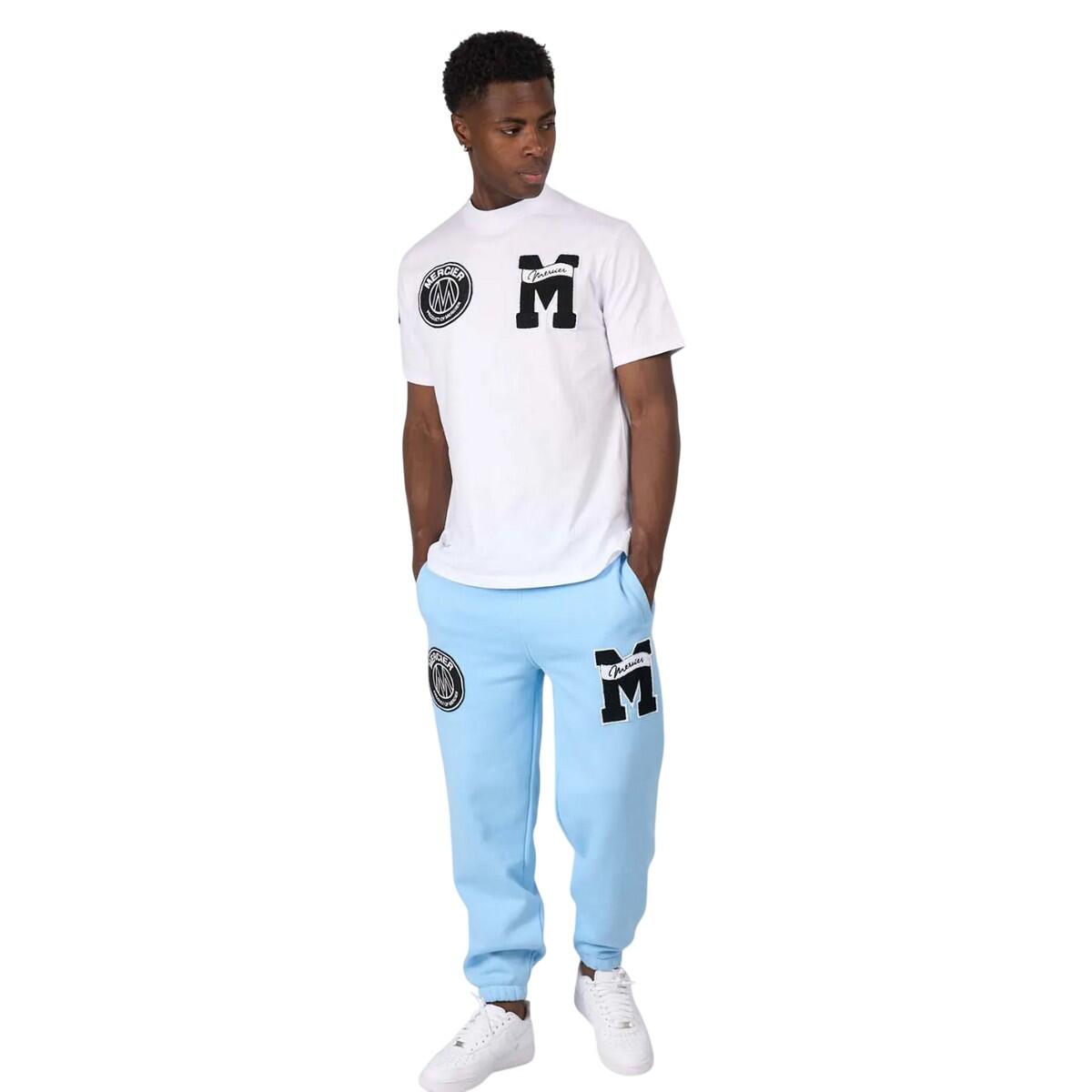 Mens Badge Hybrid Jogging Bottoms (Sky) 3/4