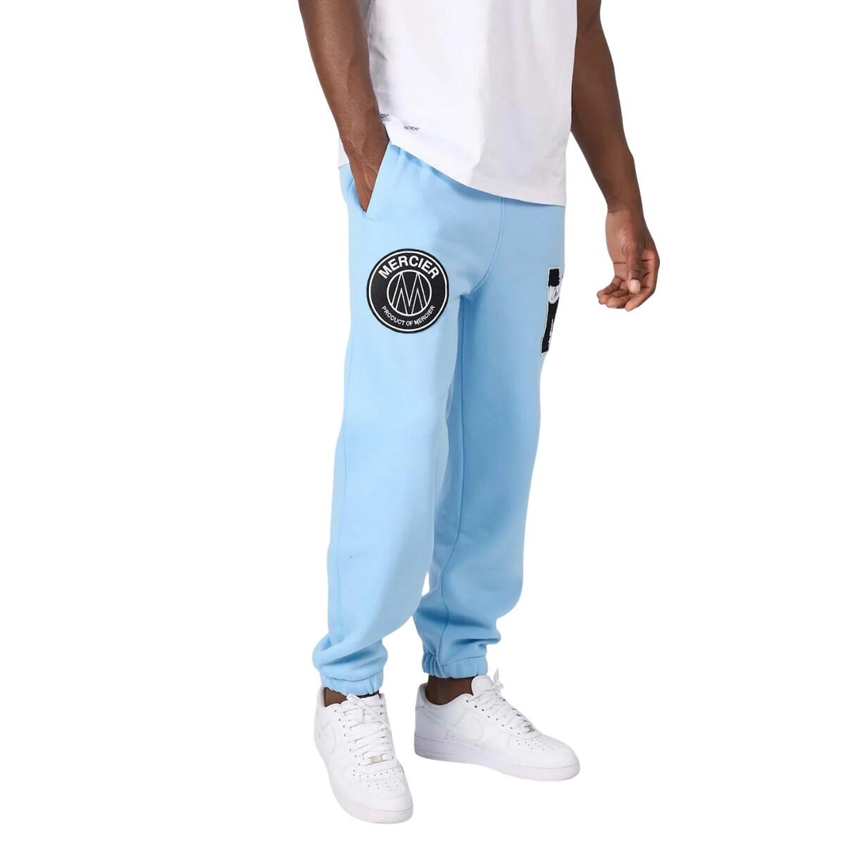 Mens Badge Hybrid Jogging Bottoms (Sky) 4/4