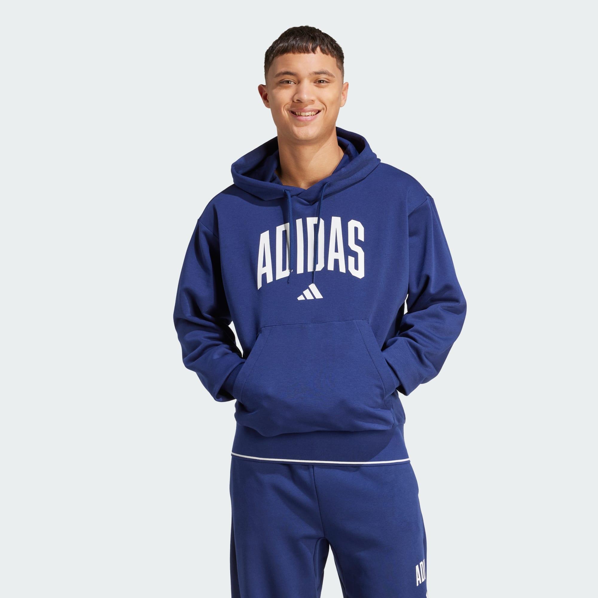 Adidas - Sweat-shirt À Capuche Collegiate - Survêtement De Sudation - Blanc|bleu - 42 M/l - Decathlon