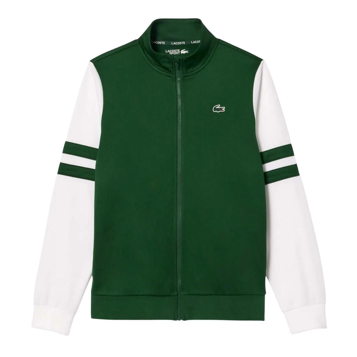 Unisex Adult Sportsuit Striped Tennis Jacket (Green/White) 1/4