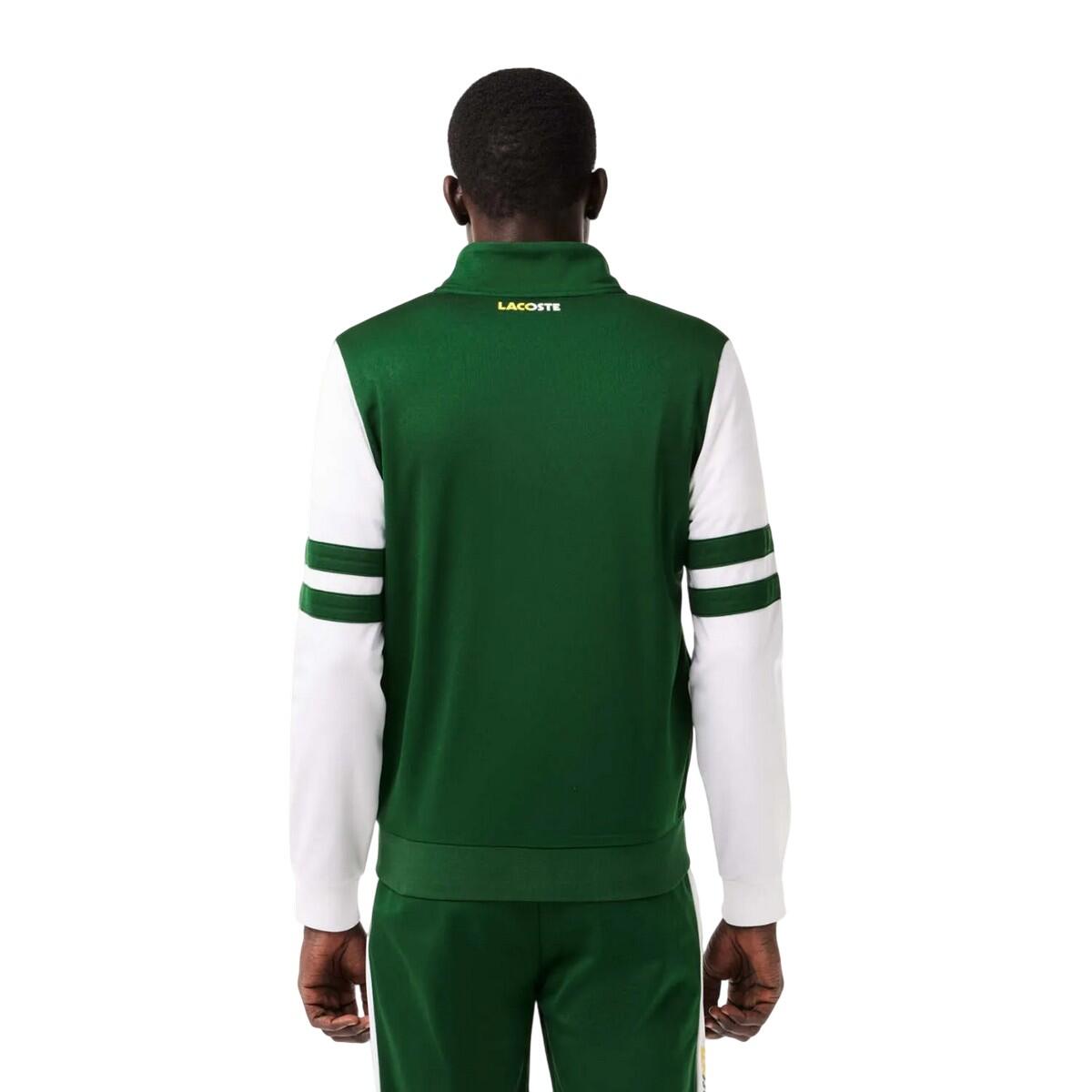 Unisex Adult Sportsuit Striped Tennis Jacket (Green/White) 2/4