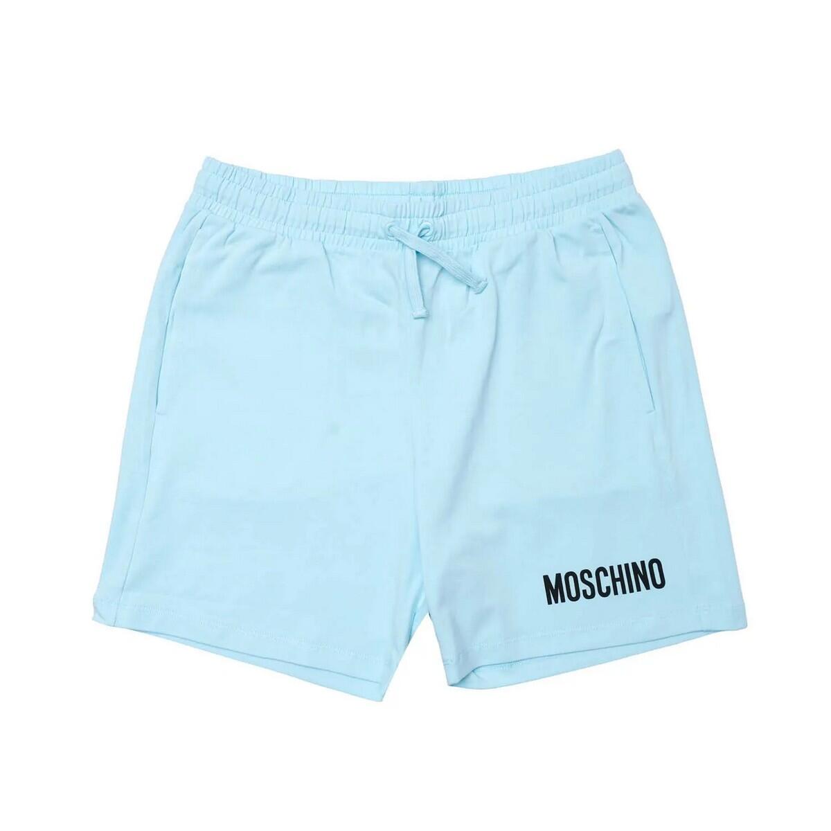 MOSCHINO Boys Print Logo Shorts (Light Blue)
