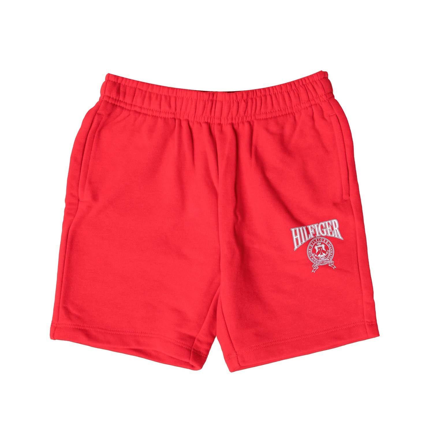 TOMMY HILFIGER Boys Varsity Logo Sweat Shorts (Red)