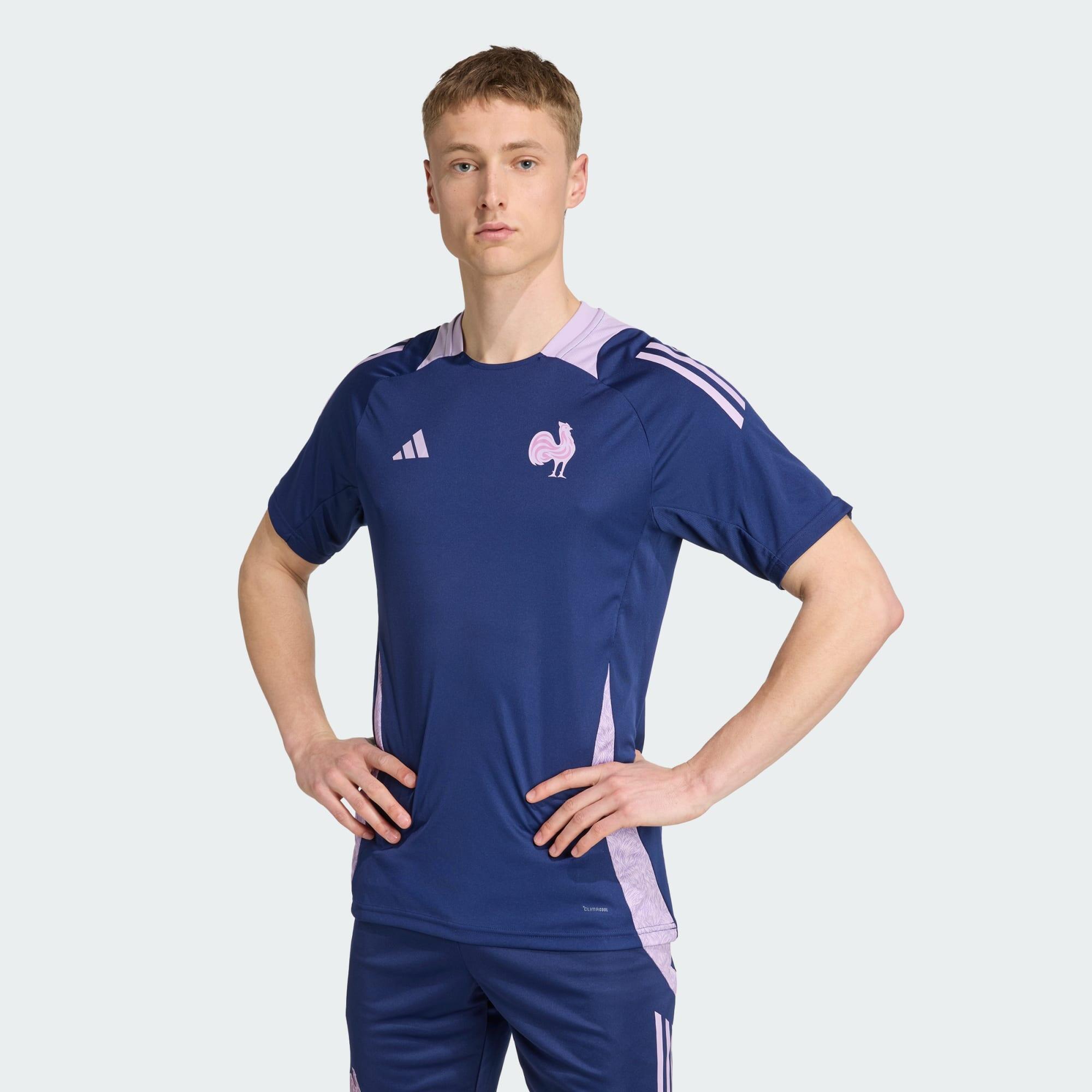 Adidas - Haut D'Entraînement Équipe De France Rugby - Maillot Manches Courtes - Bleu - 56 3xl - Decathlon