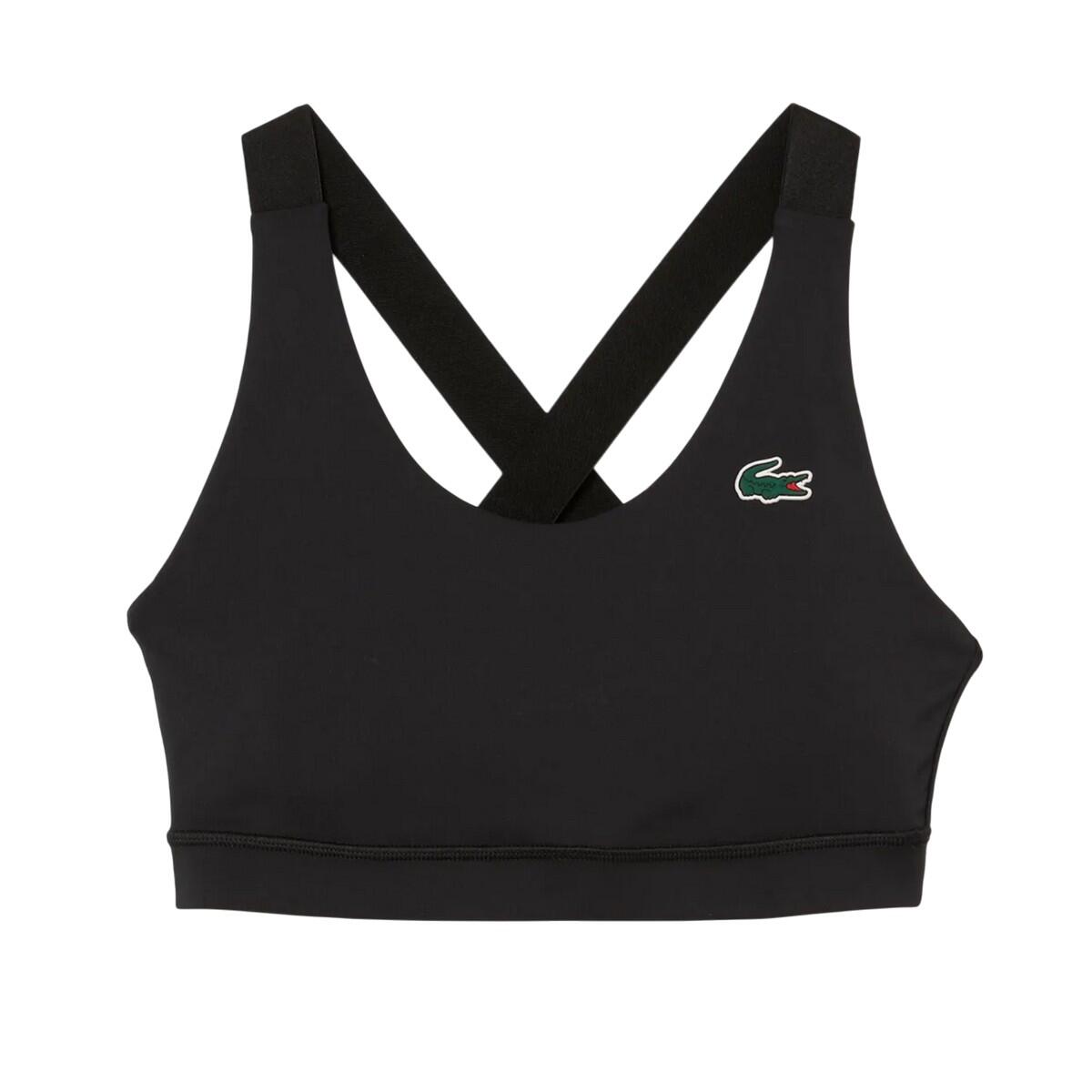 LACOSTE Brassière Sportiva Donna Lacoste Nera Poliestere Riciclato