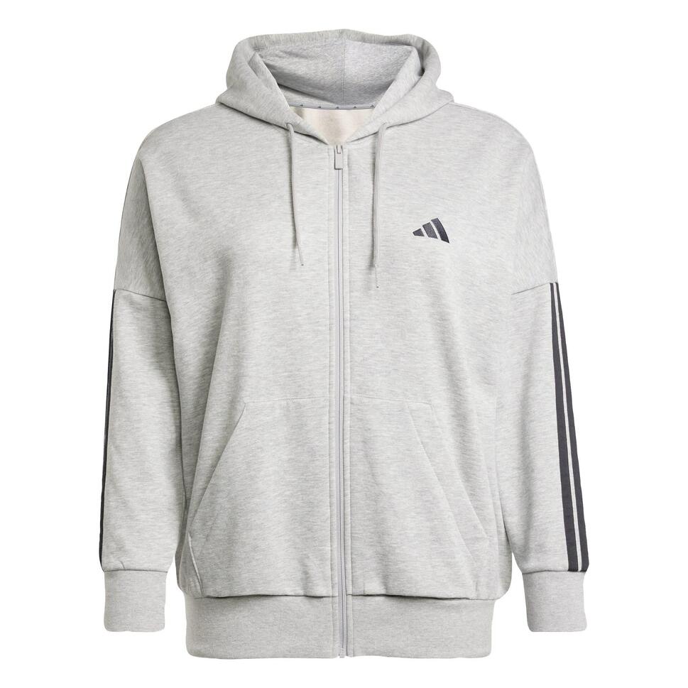 Bluza Essentials 3-Stripes Full-Zip Fleece Hoodie (Plus Size)