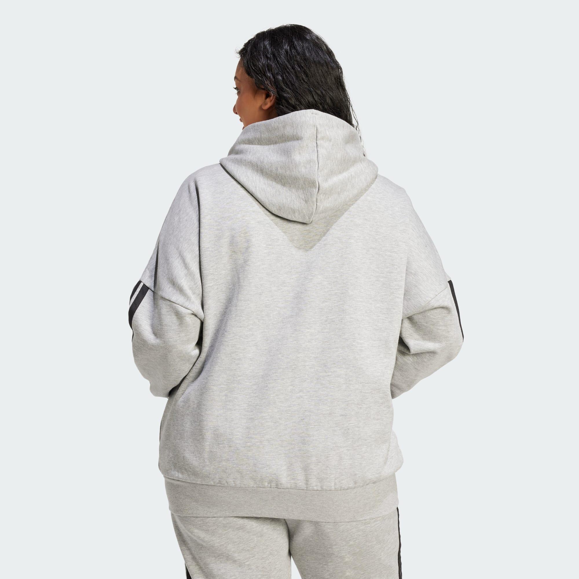 Essentials 3-Streifen Full-Zip Fleece Kapuzenjacke (Große Größen) 3/5
