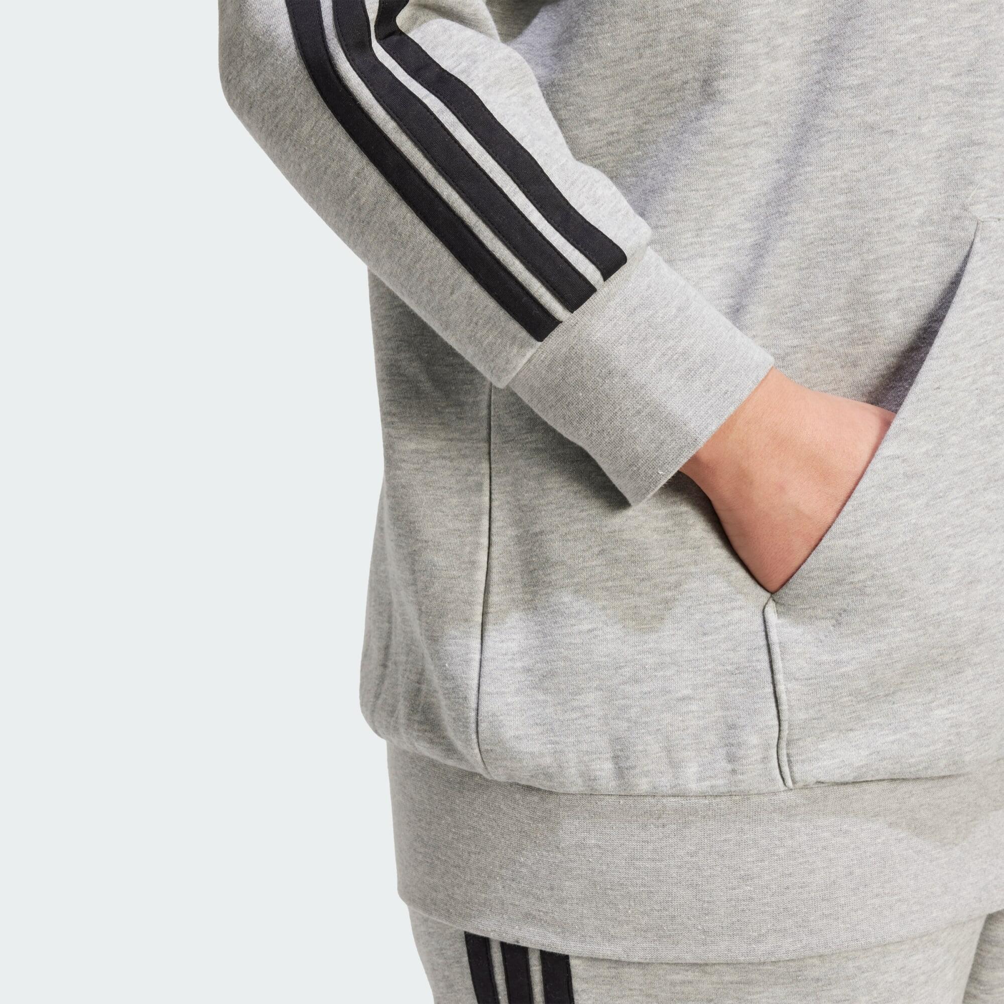 Essentials 3-Streifen Full-Zip Fleece Kapuzenjacke (Große Größen) 5/5