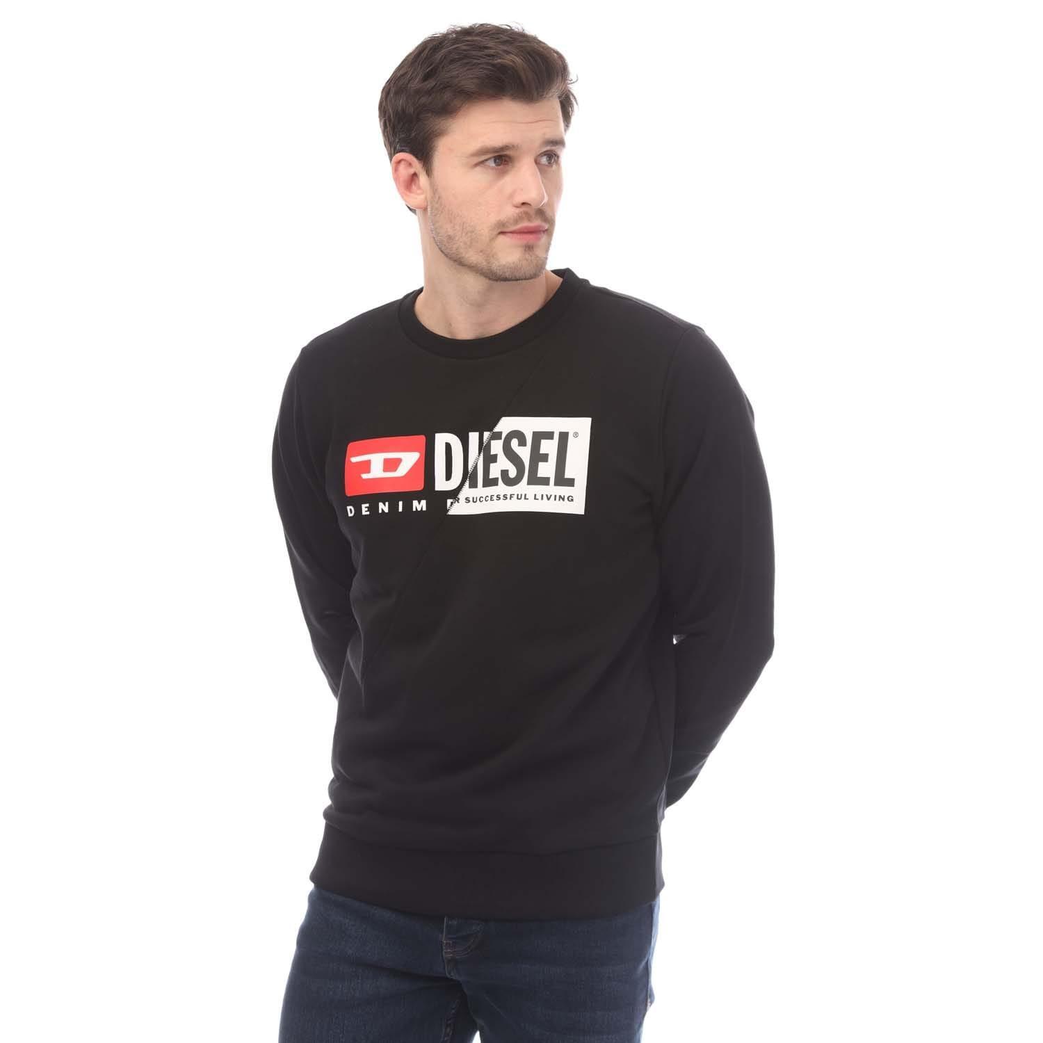 DIESEL Mens SGirk Cuty Felpa Hoodie (Black)
