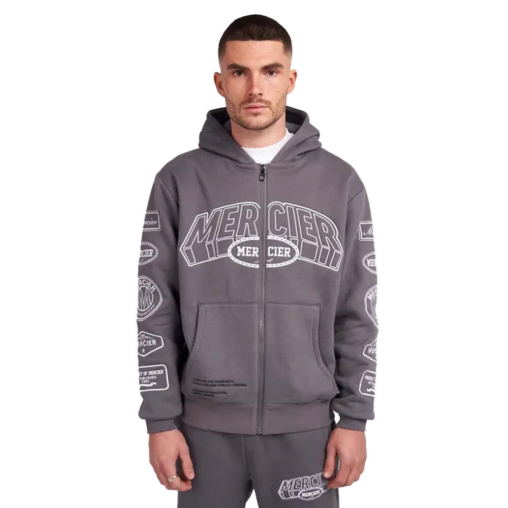 MERCIER Mens Compton Full Zip Hoodie (Grey)