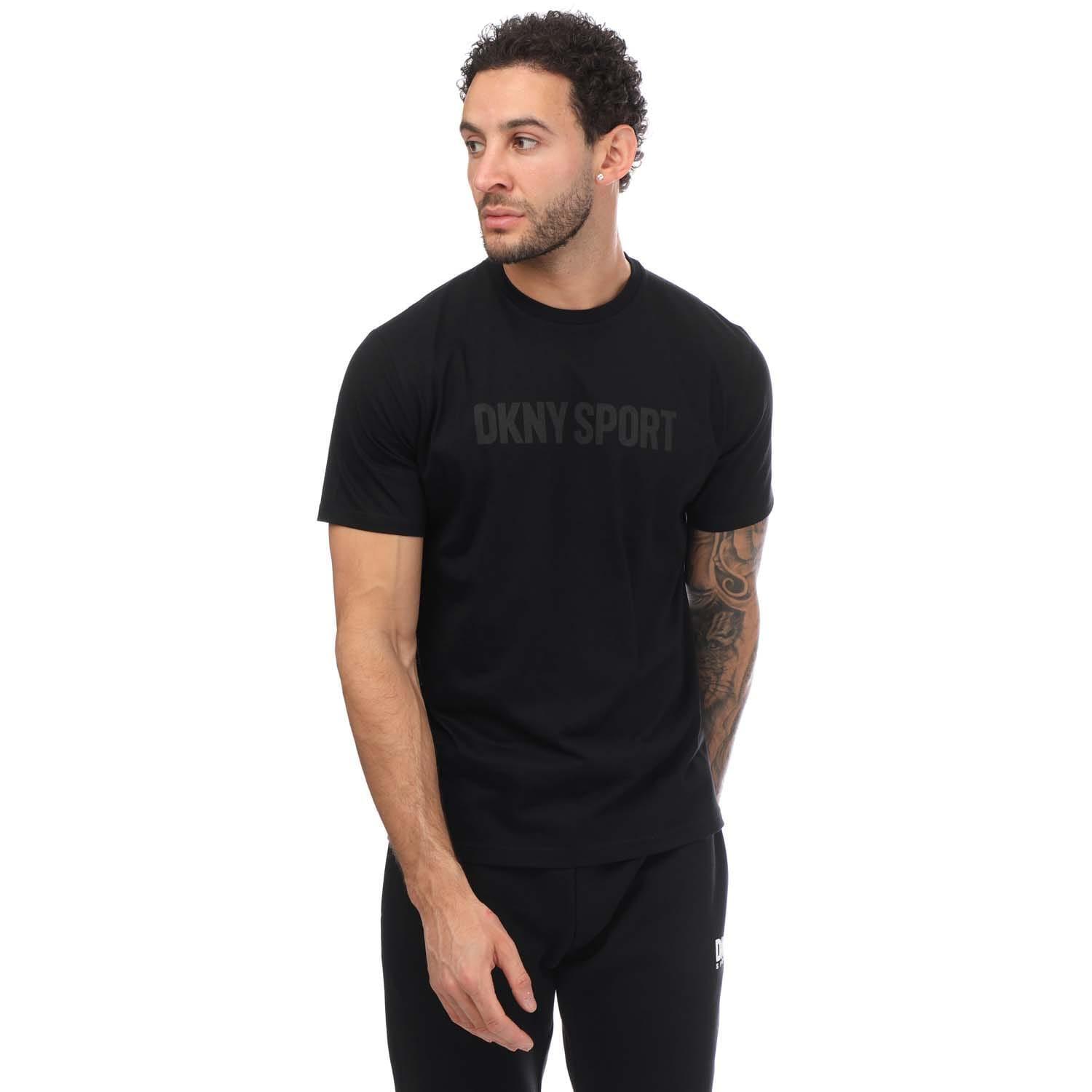 DKNY Mens Tonal Logo TShirt (Black)