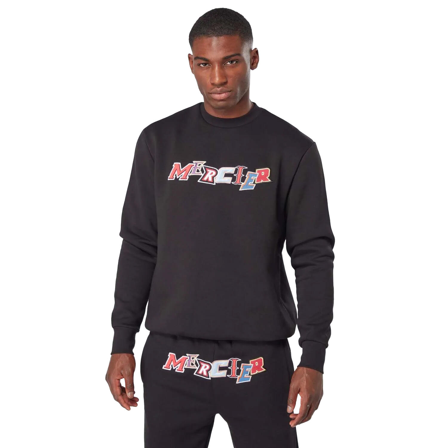 MERCIER Mens Anonymous Crew Neck Sweatshirt (Black)