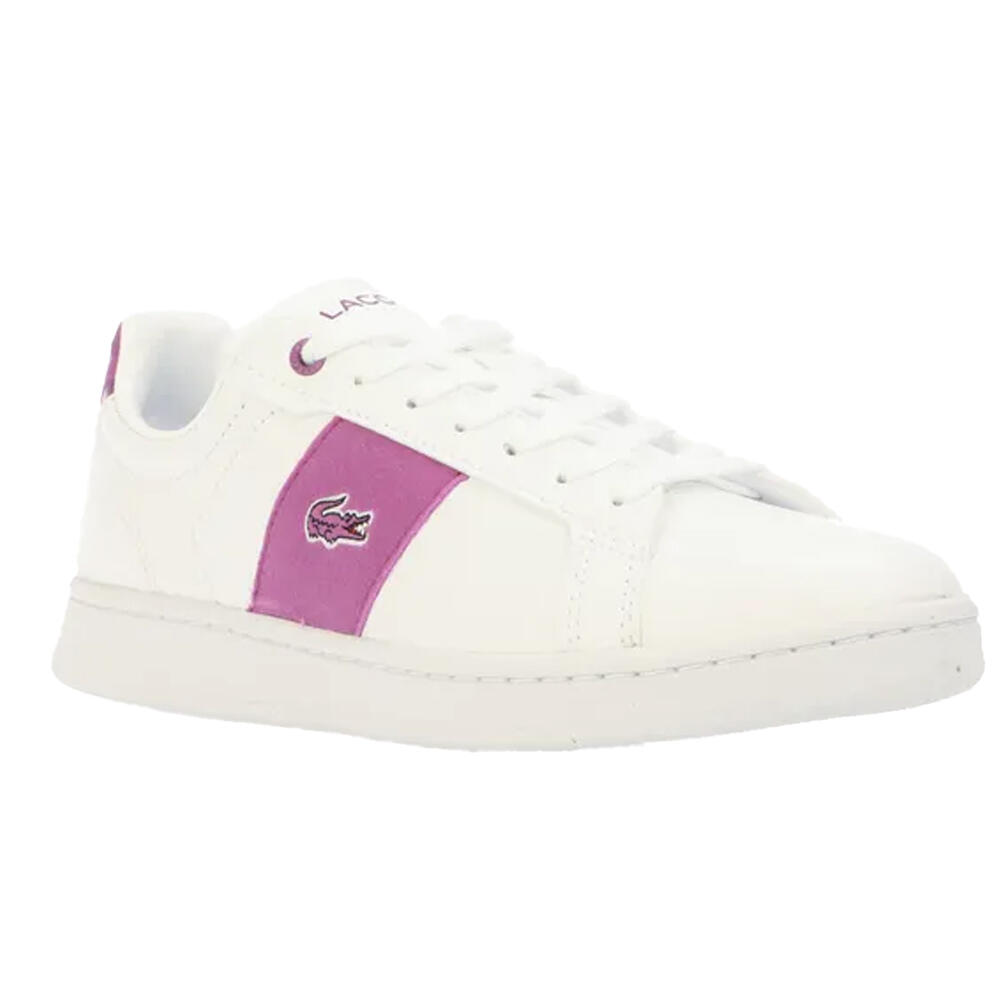 LACOSTE Womens/Ladies Carnaby Pro Leather Trainers (White/Purple)