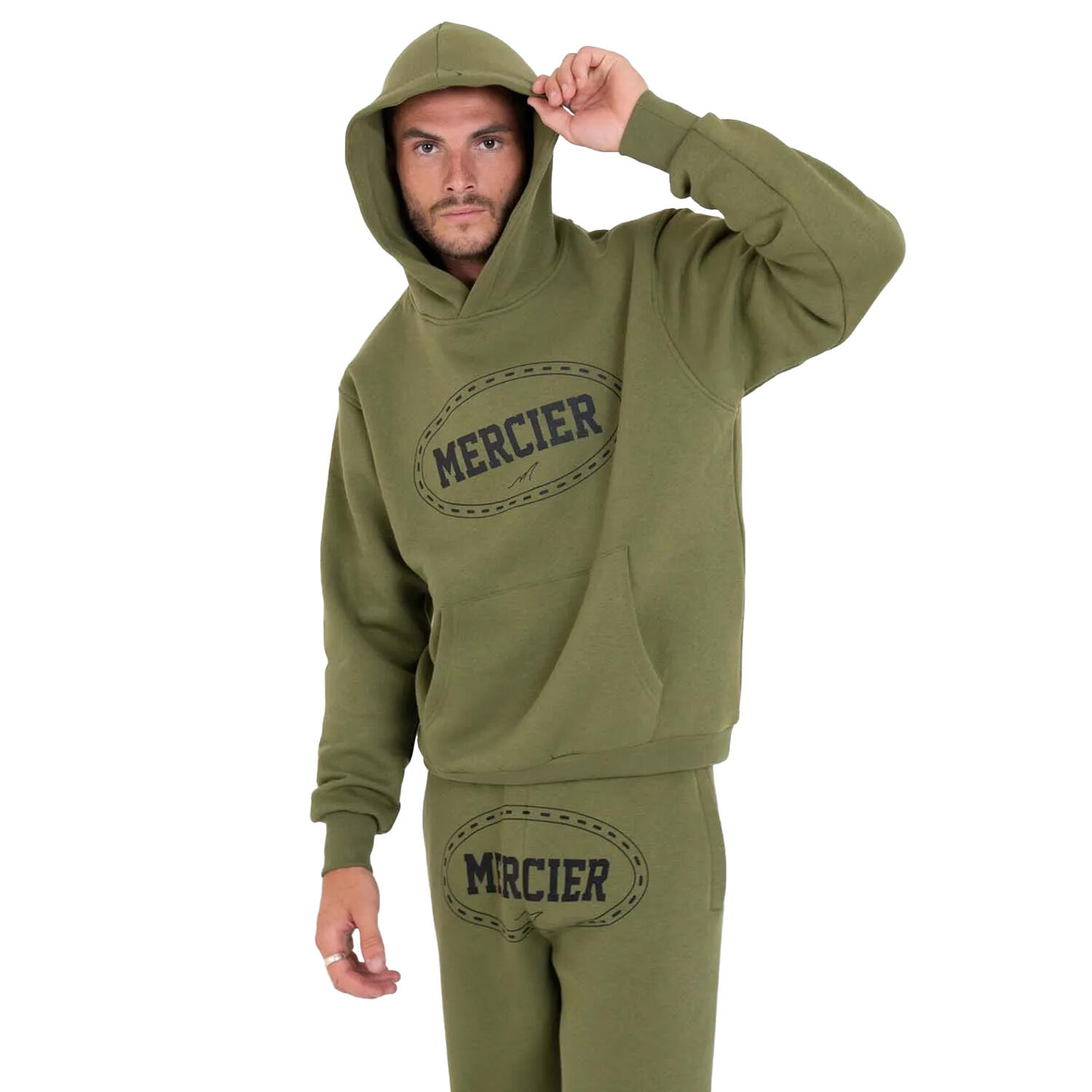 MERCIER Mens Maison Hoodie (Khaki Green)
