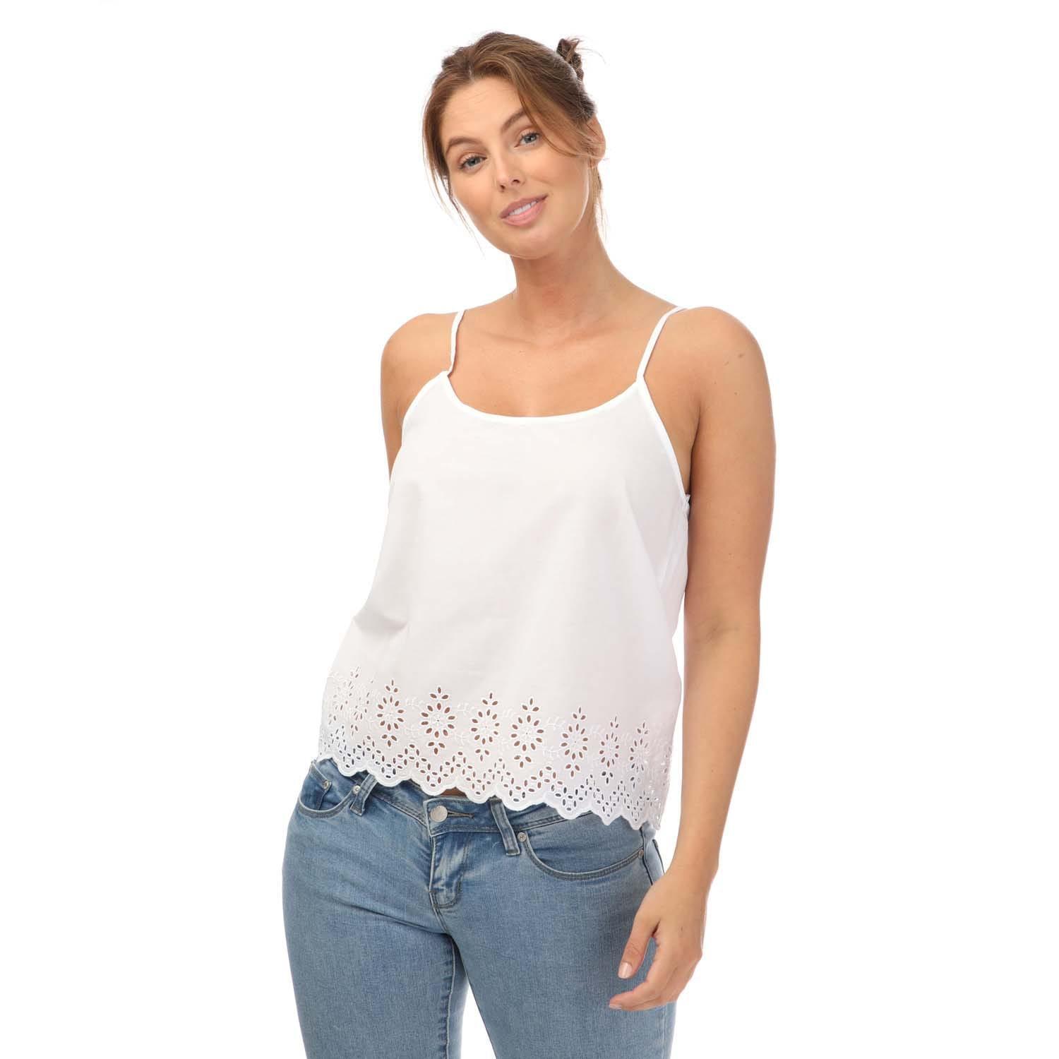ONLY Womens/Ladies Lou Life Embroidered Camisole (White)