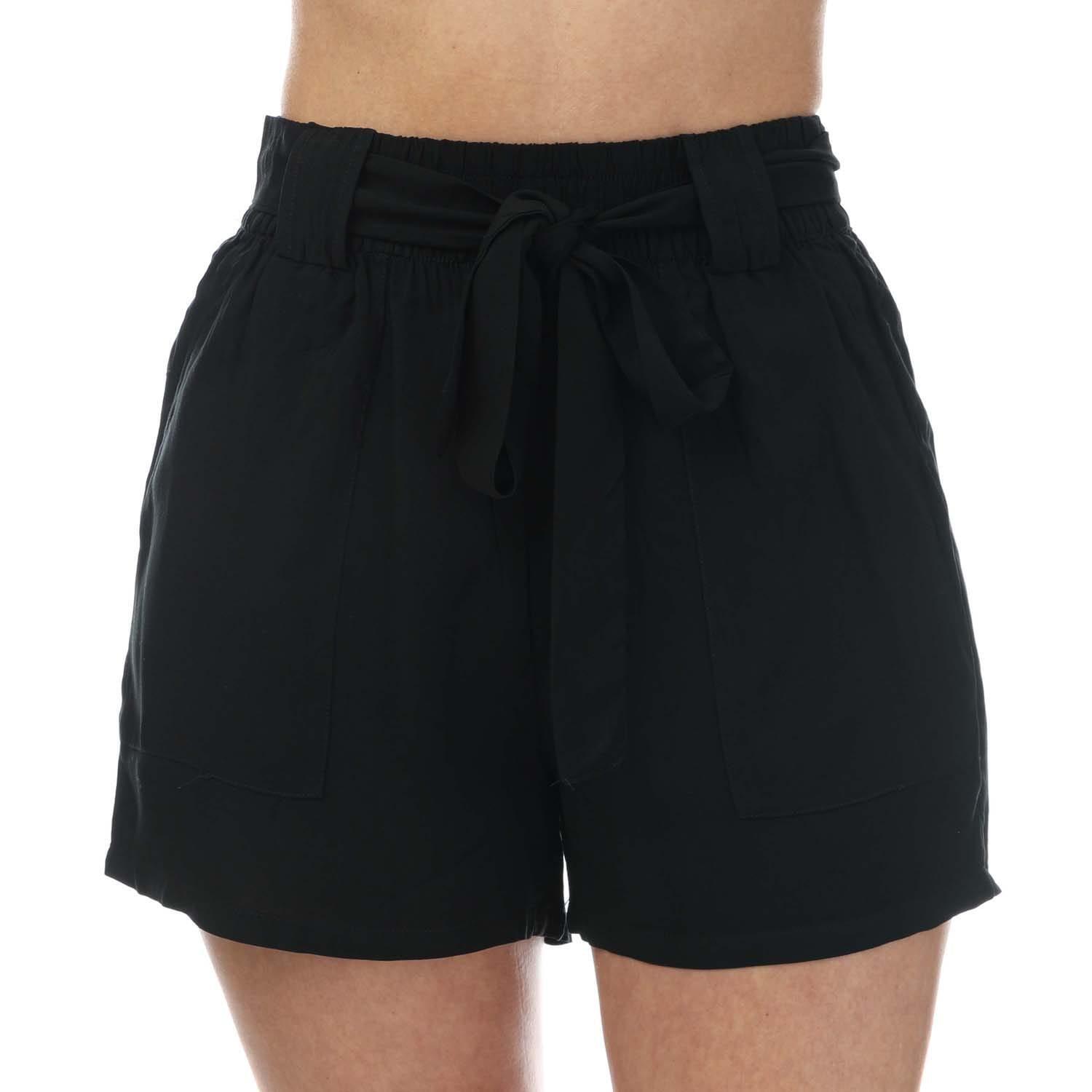 ONLY Womens/Ladies Nova Life Talia Front Tie Shorts (Black)