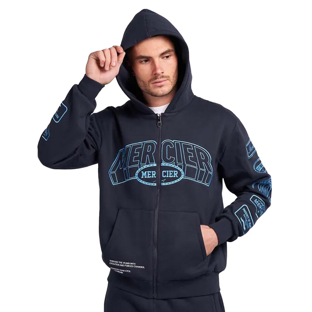 MERCIER Mens Compton Full Zip Hoodie (Navy)