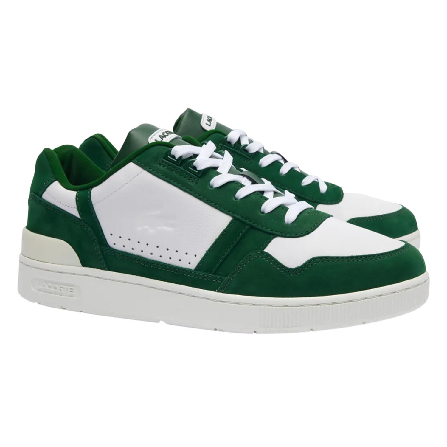 Mens TClip Leather Trainers (White/Green) 1/4